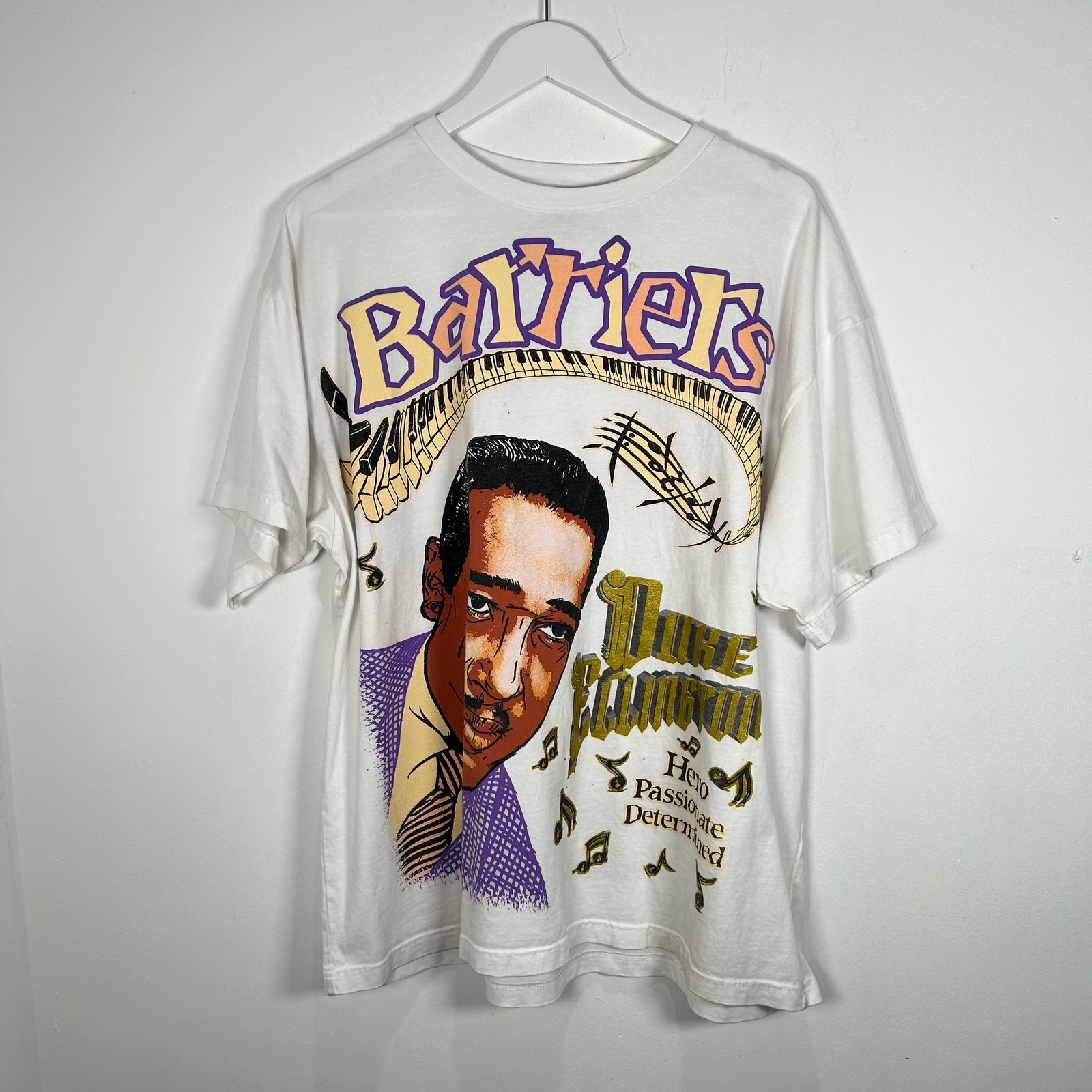 Barriers White 'Duke Ellington' T-Shirt Size Large