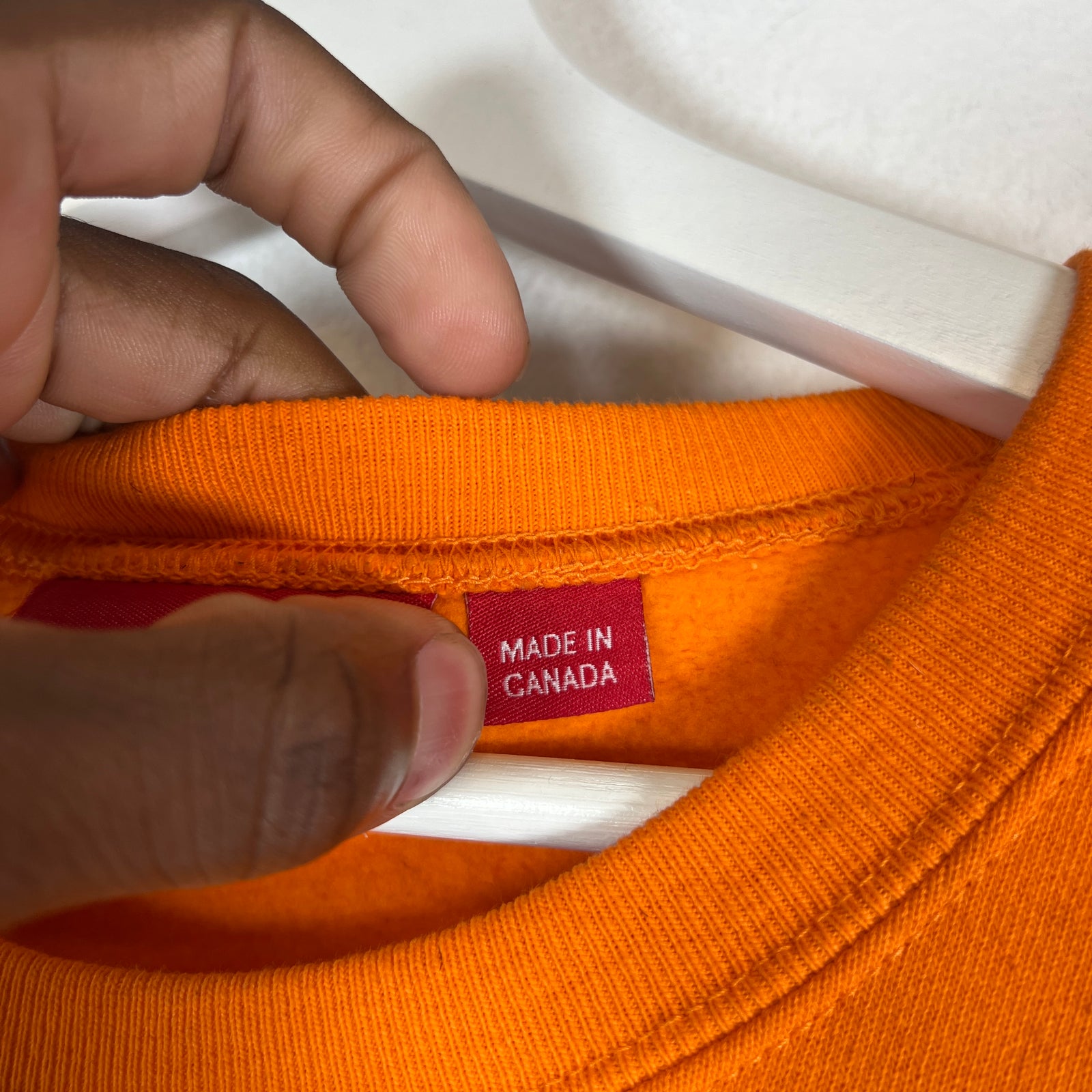 Supreme Orange Warm Up Logo Crewneck Size L