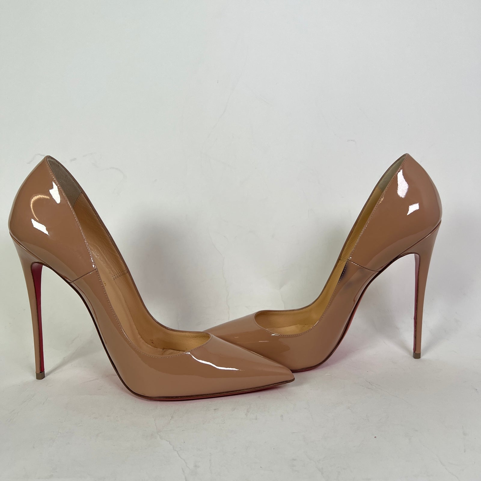 Christian Louboutin Nude Patent Kate 120 Heels Size 41