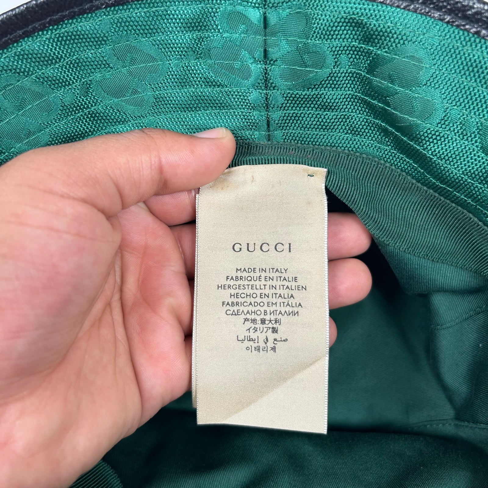 Gucci Green Off The Grid Bucket Hat Size S