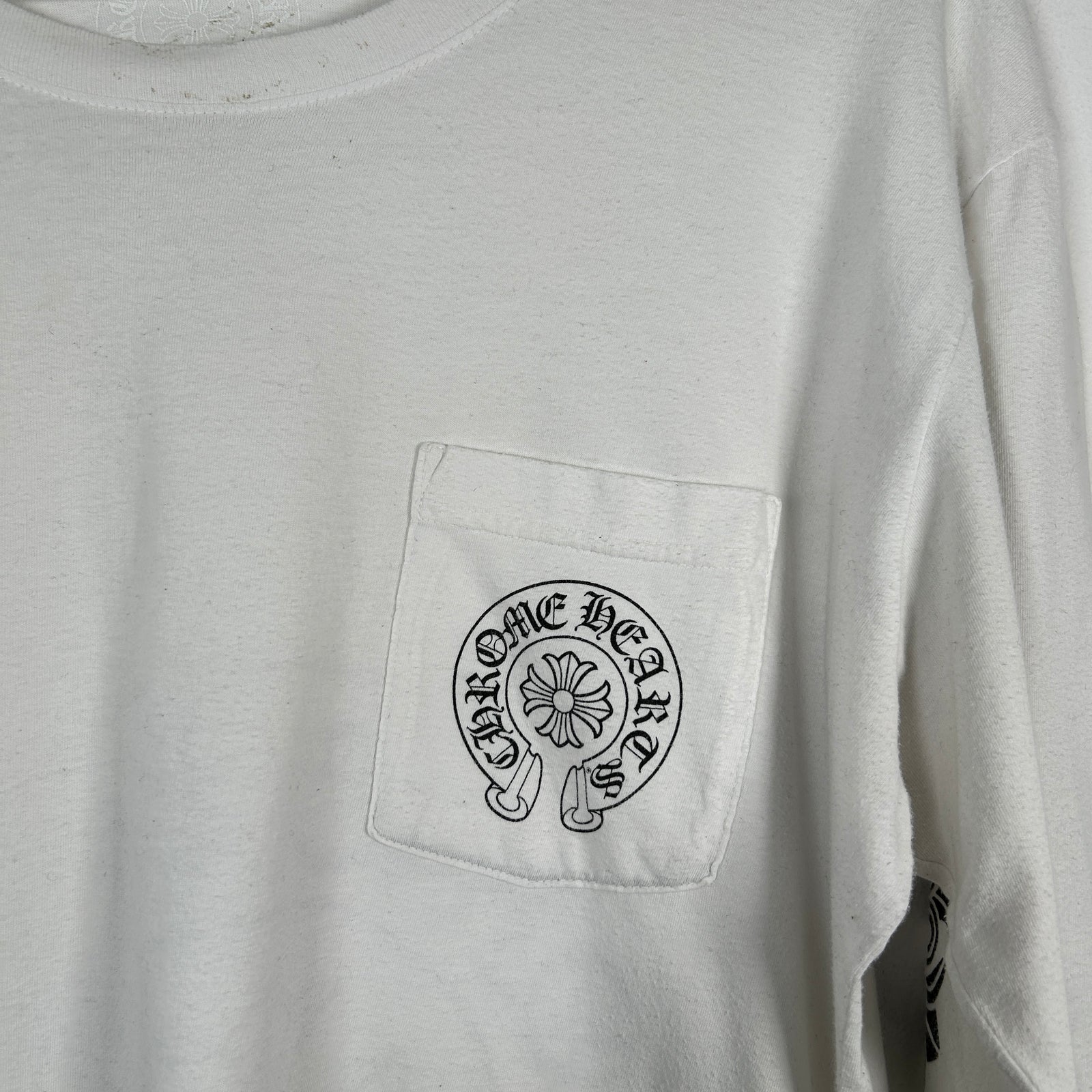 Chrome Hearts White Las Vegas Horseshoe Longsleeve Shirt Size L