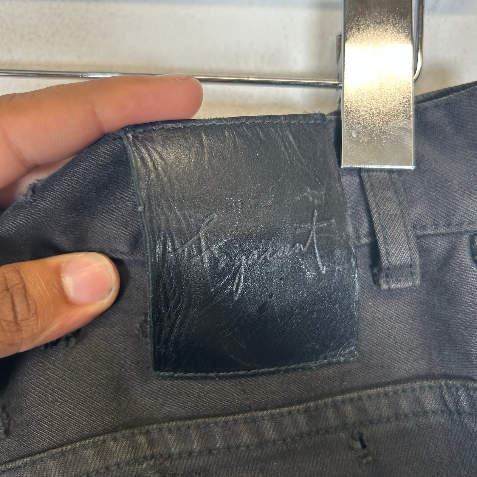 Fagassent Black Thrashed Denim Size 32