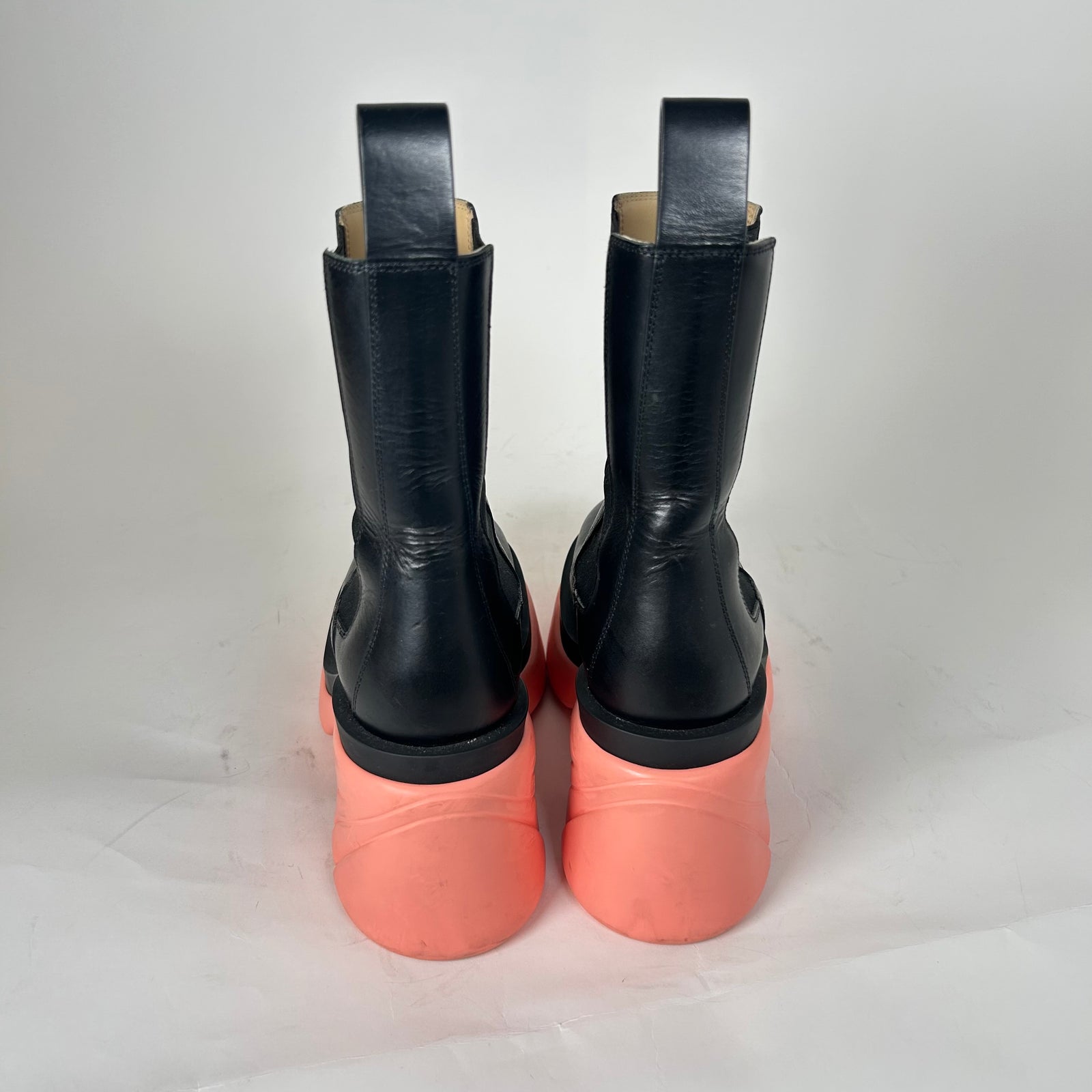 Bottega Veneta Black/Pink Flash Chelsea Boots Size 37