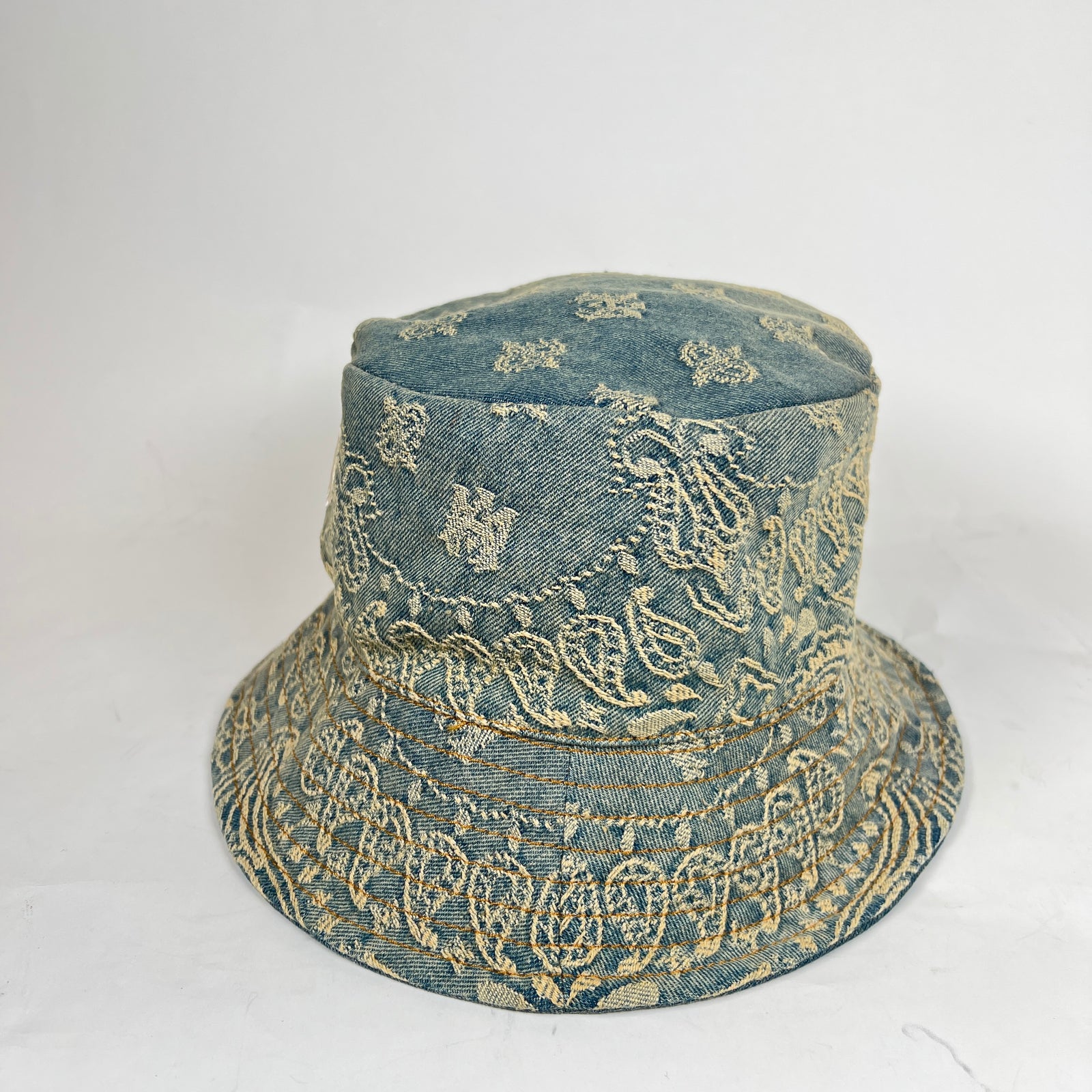Amiri Bandana Paisley Denim Bucket Hat
