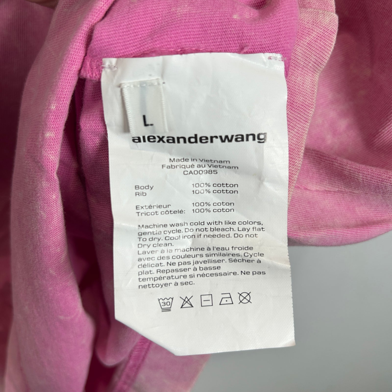 Alexander Wang Acid Pink Oversized Logo T-Shirt Size L