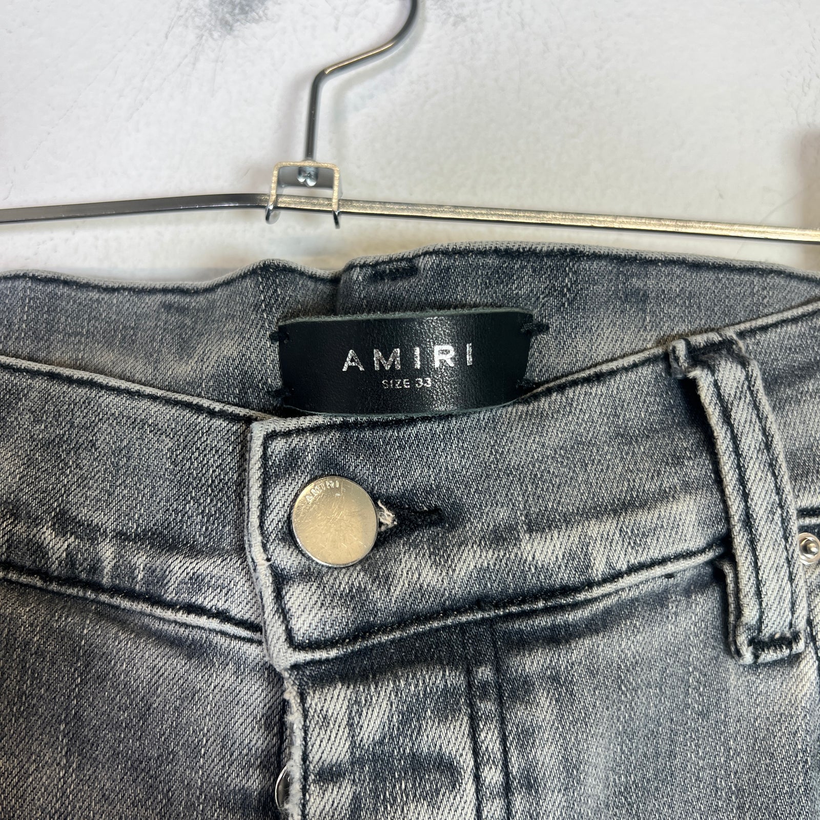 Amiri Grey Military Stencil Jeans Size 33