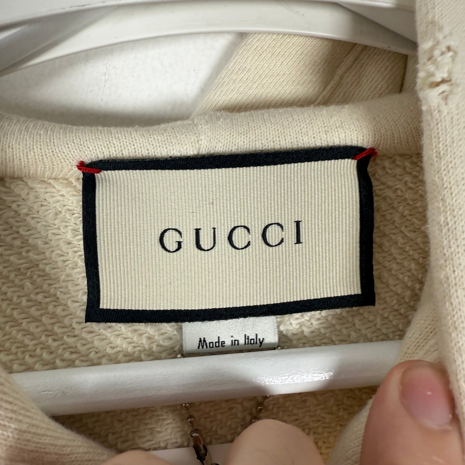 Gucci Cream Logo Hoodie Size M