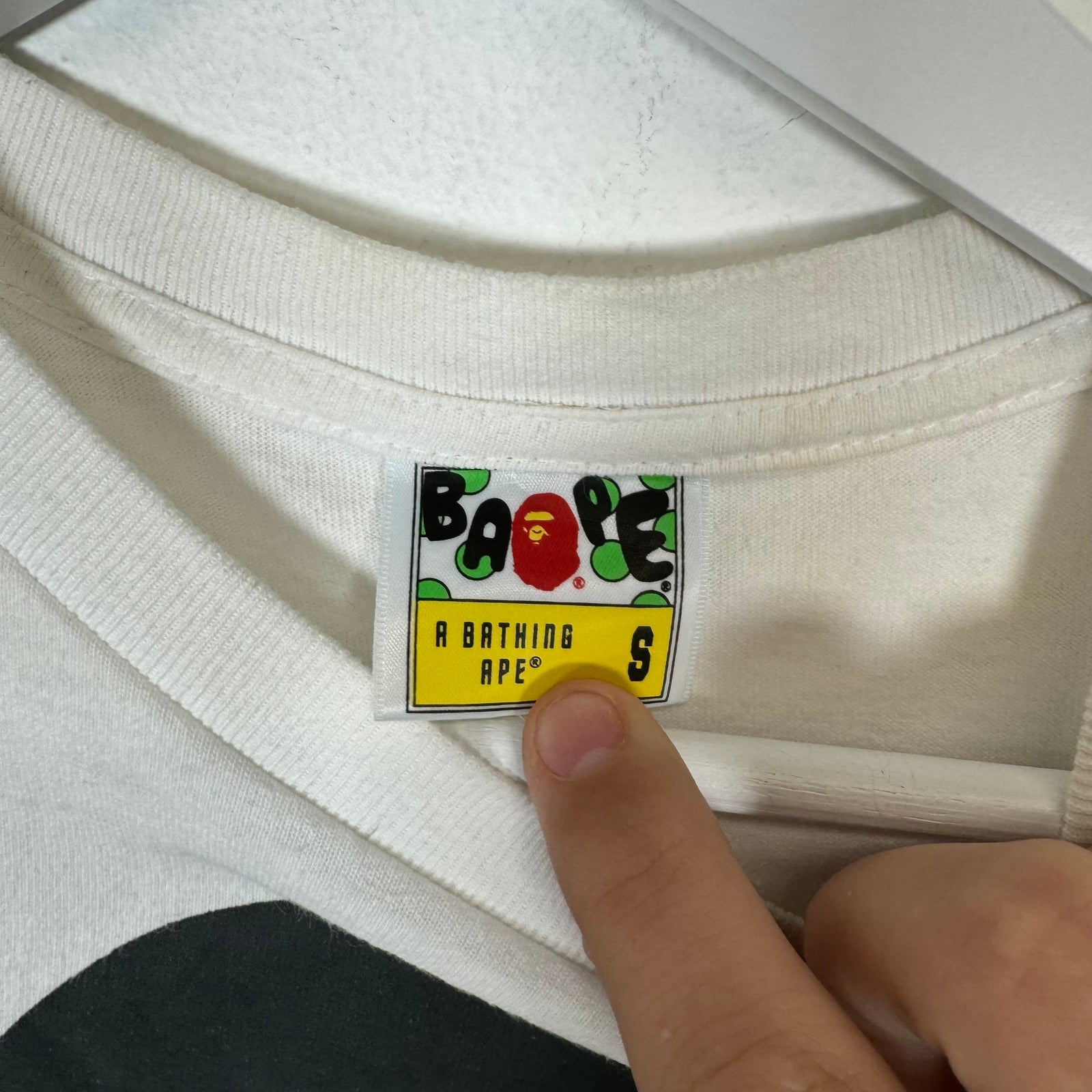 Bape White/Black Ape Head Tee Size S