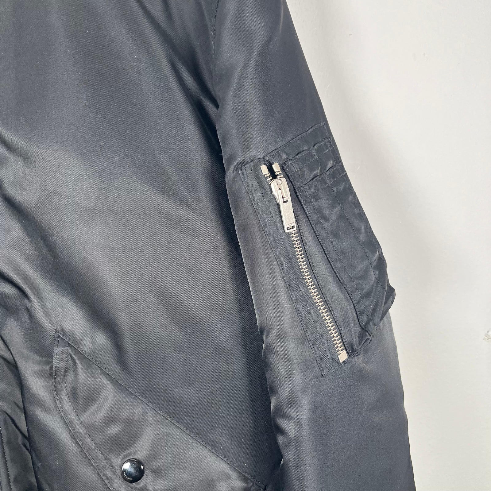 Saint Laurent Black Nylon Bomber Jacket Size 50