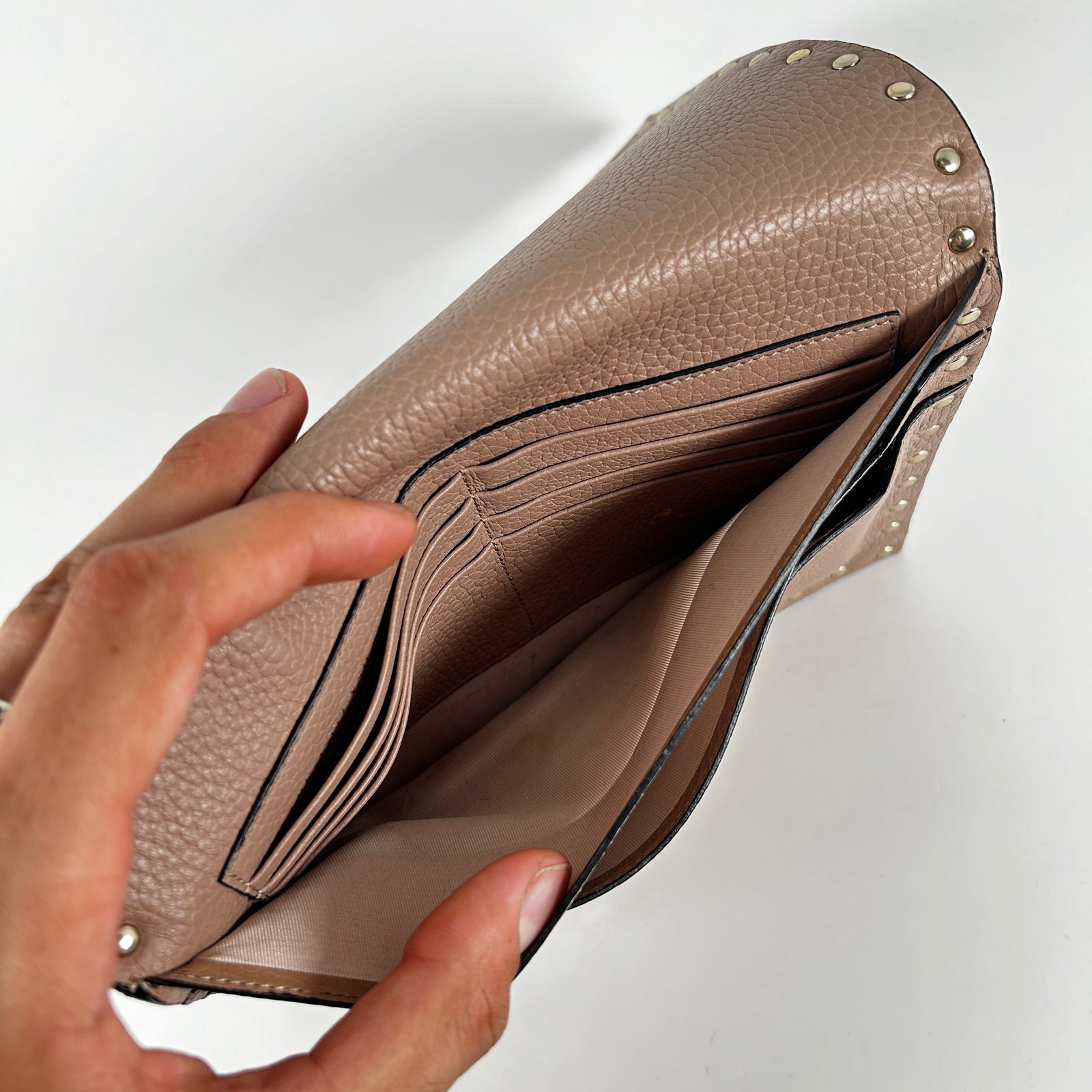 Valentino Poudre Spiked Clutch