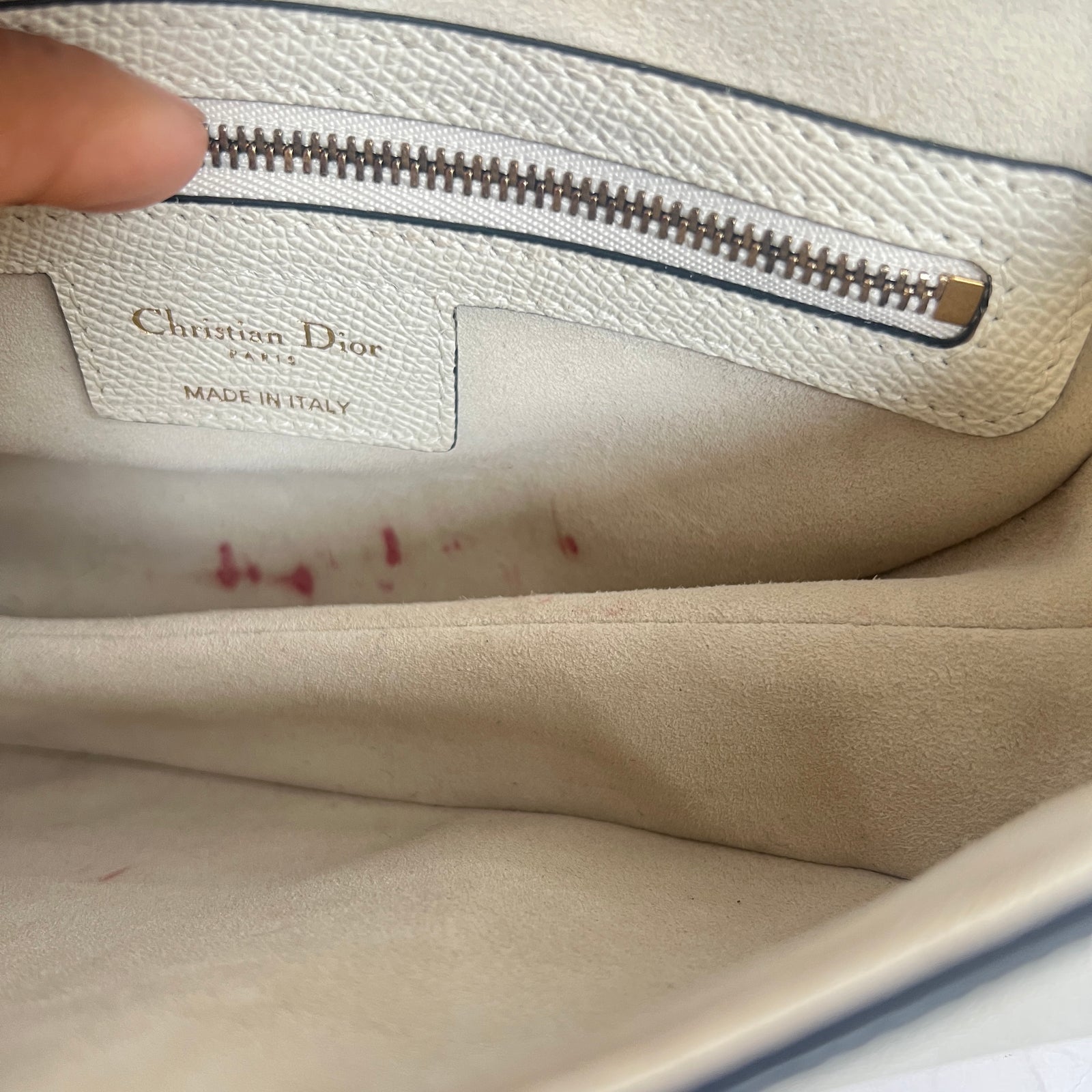 Dior Latte Grained Calfskin Medium Saddle Bag