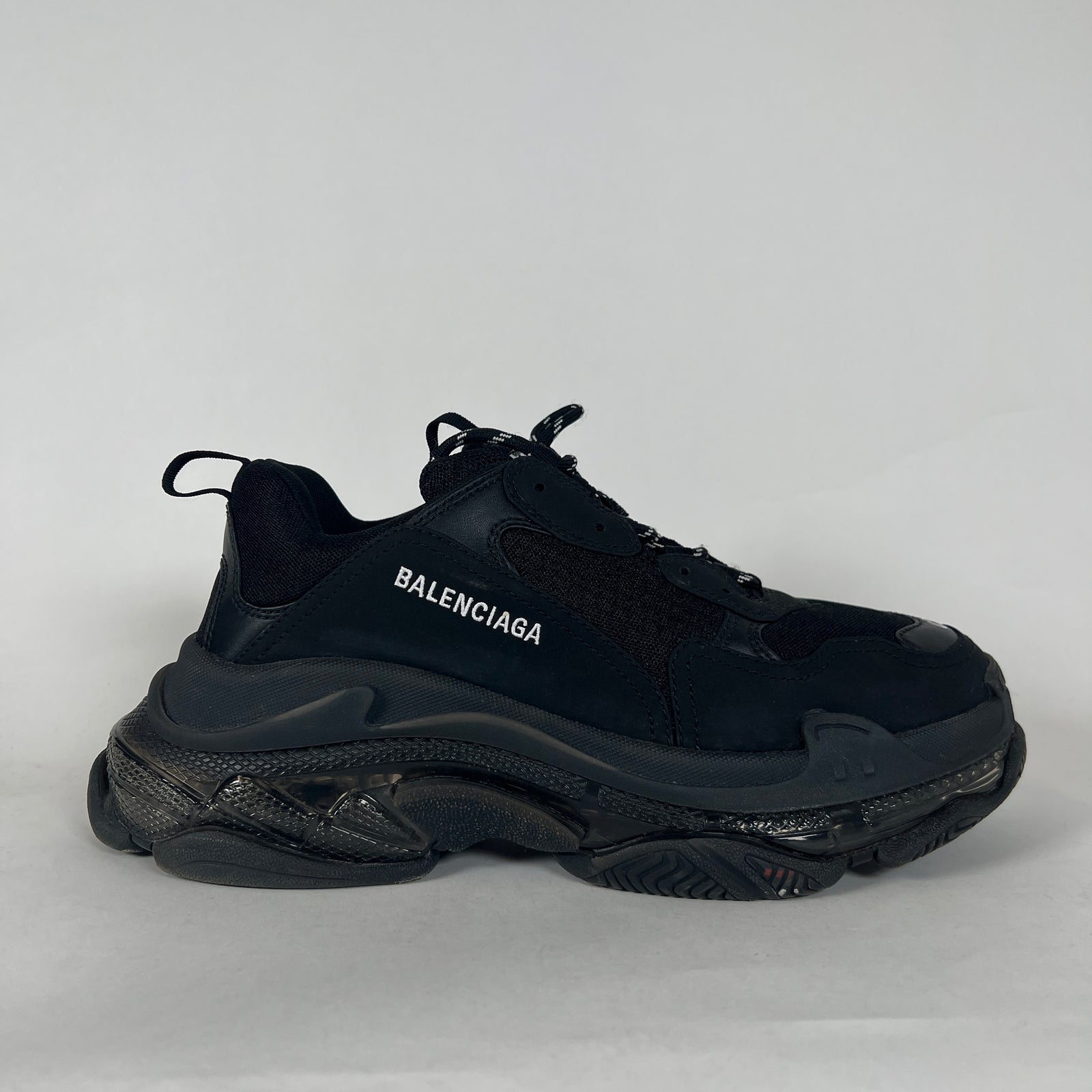 Balenciaga Black Triple S Sneakers Sz 42