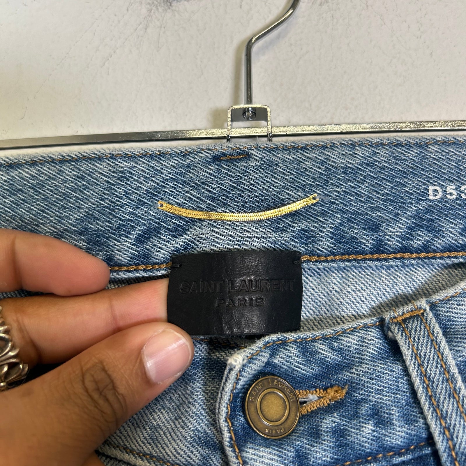 Saint Laurent Washed Blue Cassandra High Waist D53 Jeans Size 26