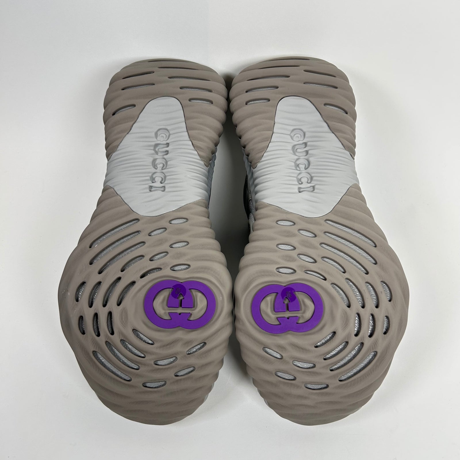 Gucci Grey Interlocking G Ripple Mesh Sneaker Size GG 10