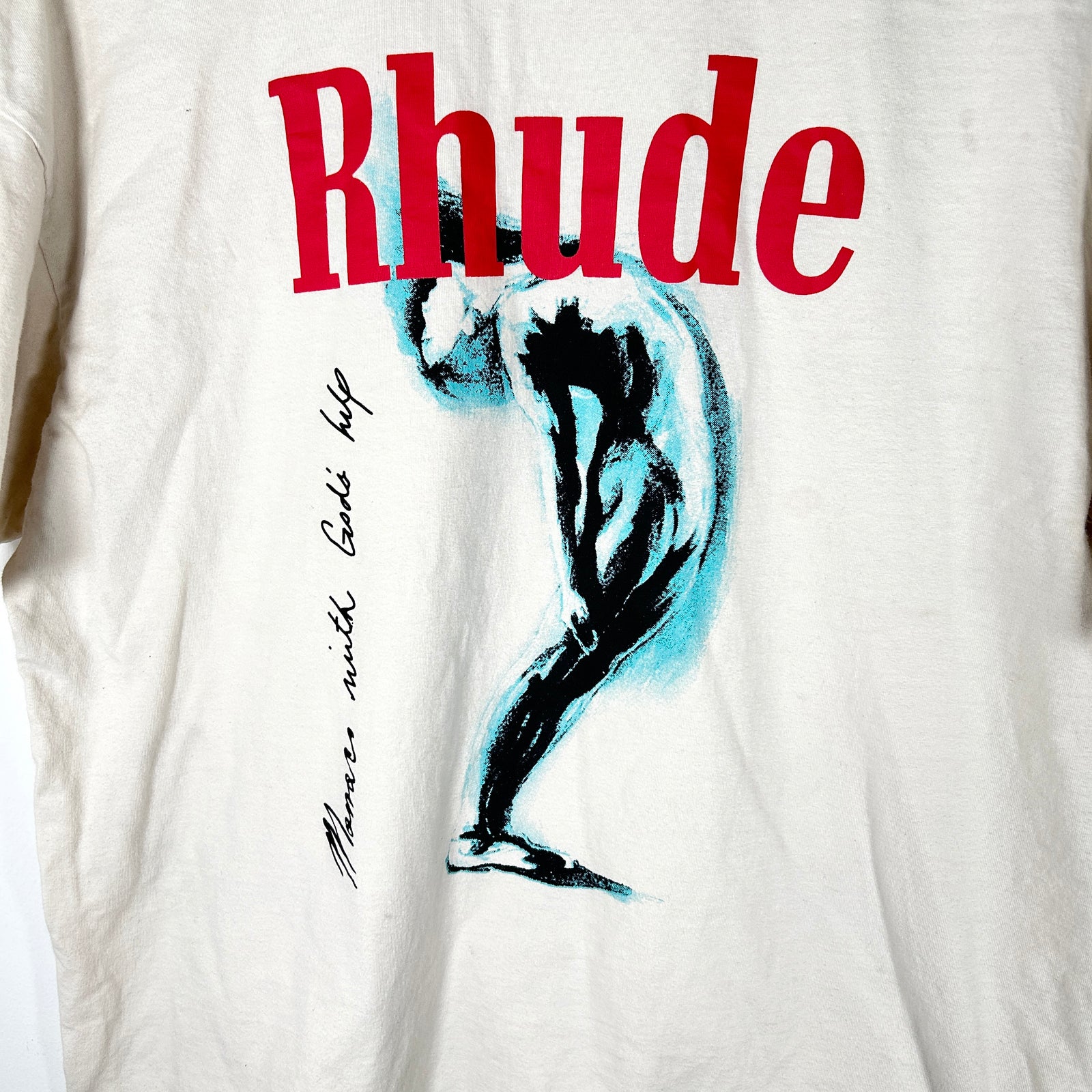 Rhude Graphic White T-Shirt Size L