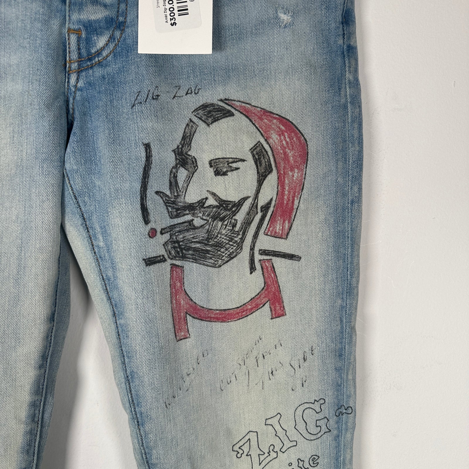 Amiri Zig-Zag Graphic Jeans Size 30
