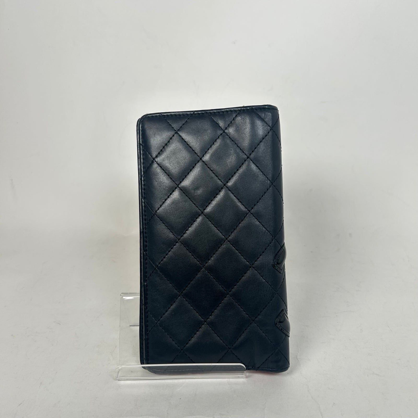 Chanel Black Combon Quilted Long Wallet