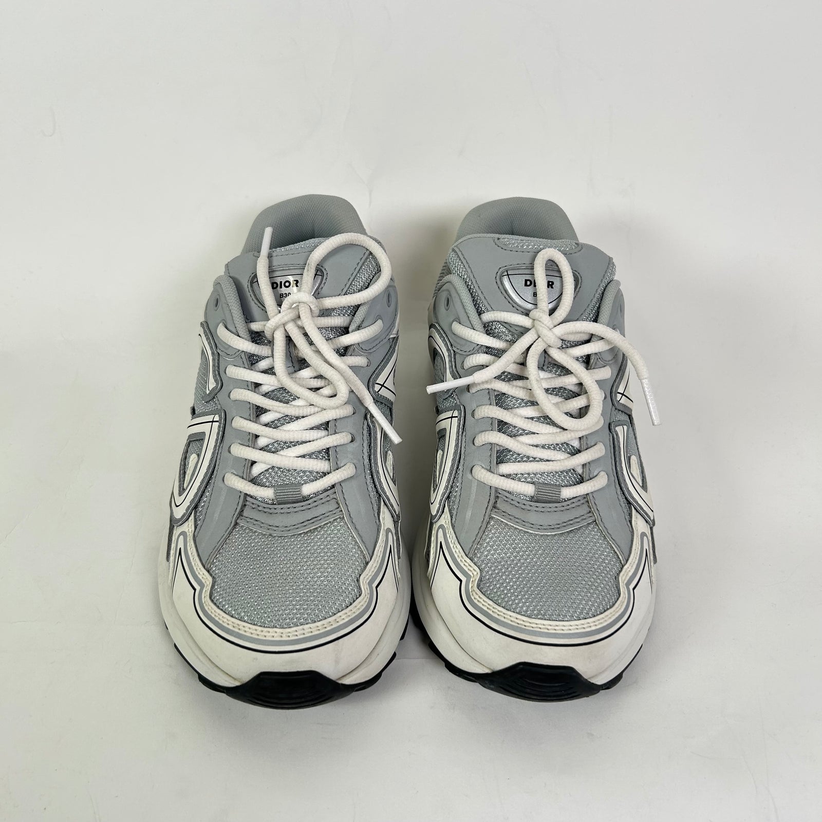 Dior B30 Grey/White Technical Mesh Sneaker Size 40