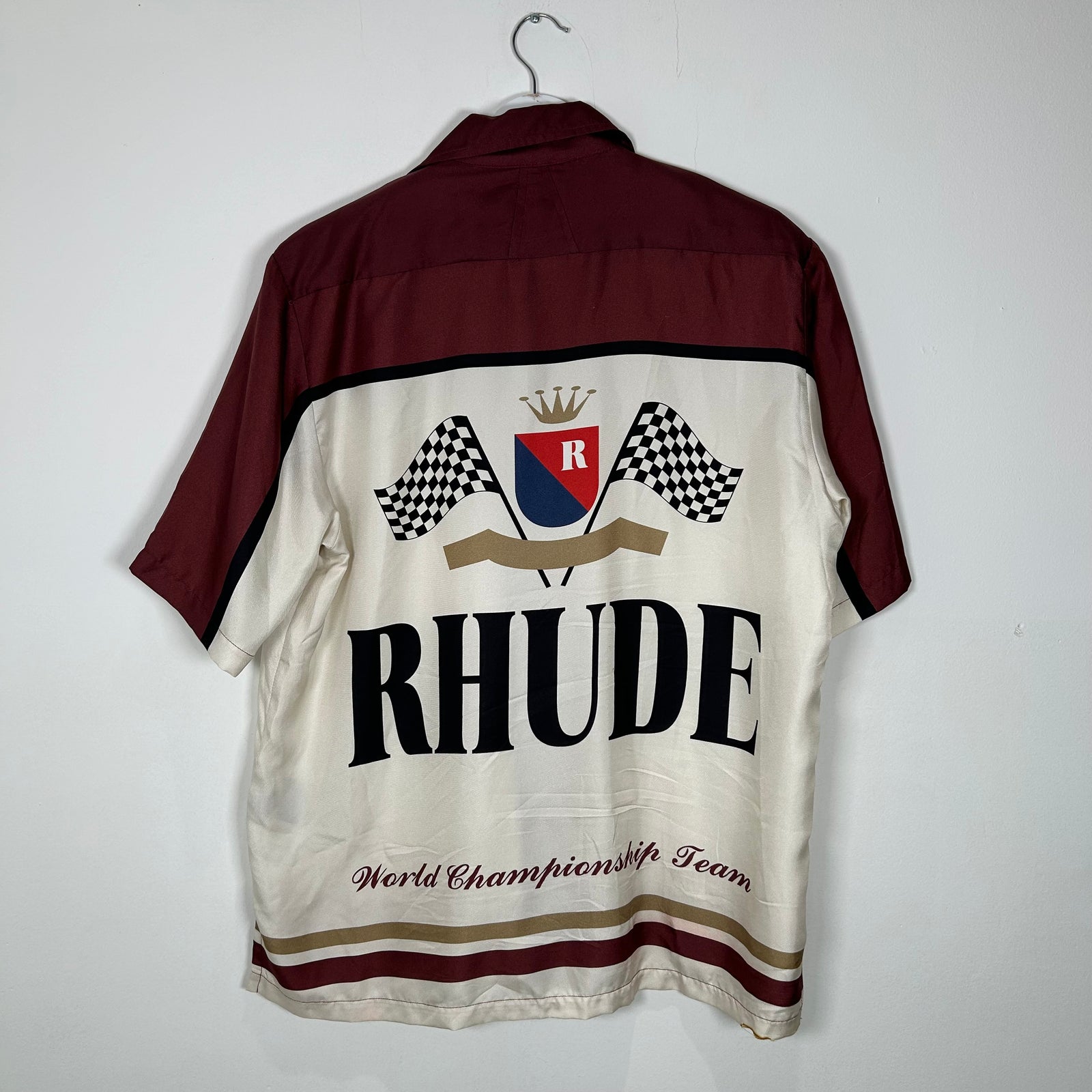 Rhude World Champ Racing Silk Shirt Size M