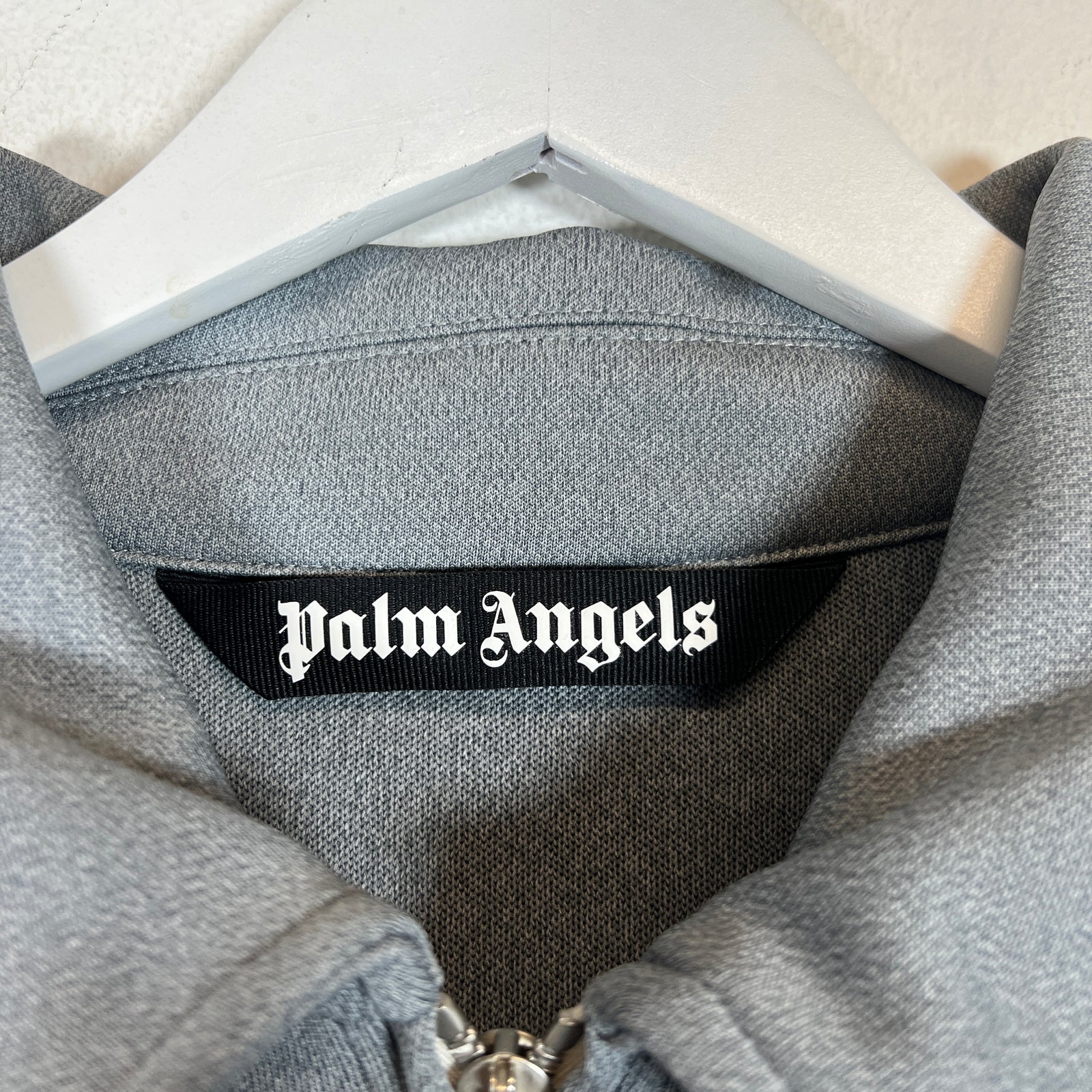 Palm Angels Grey Half Zip Track Pullover Jacket Size XL