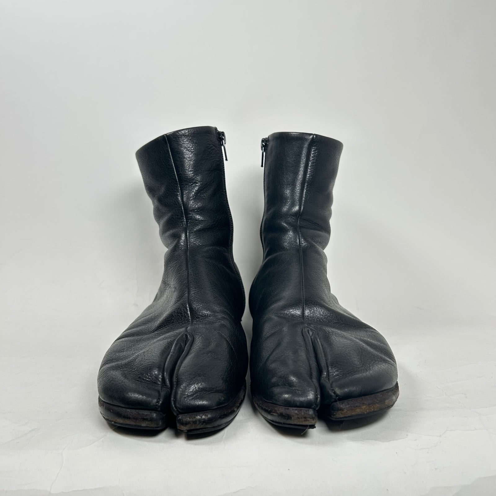 Maison Margiela Black Flat Tabi Boots Size 11