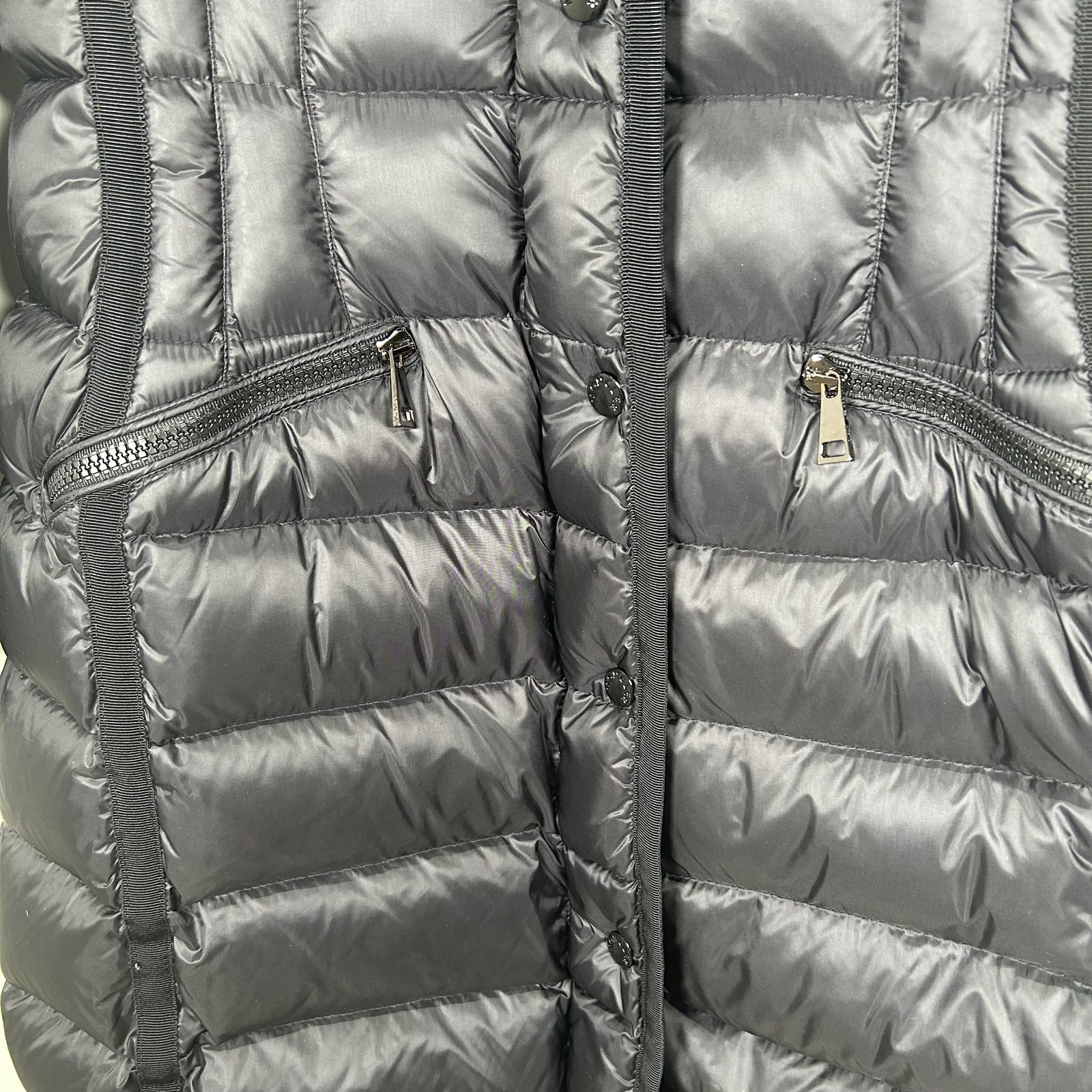 Moncler Hermine Giubbotto Black Long Down Jacket Size 2