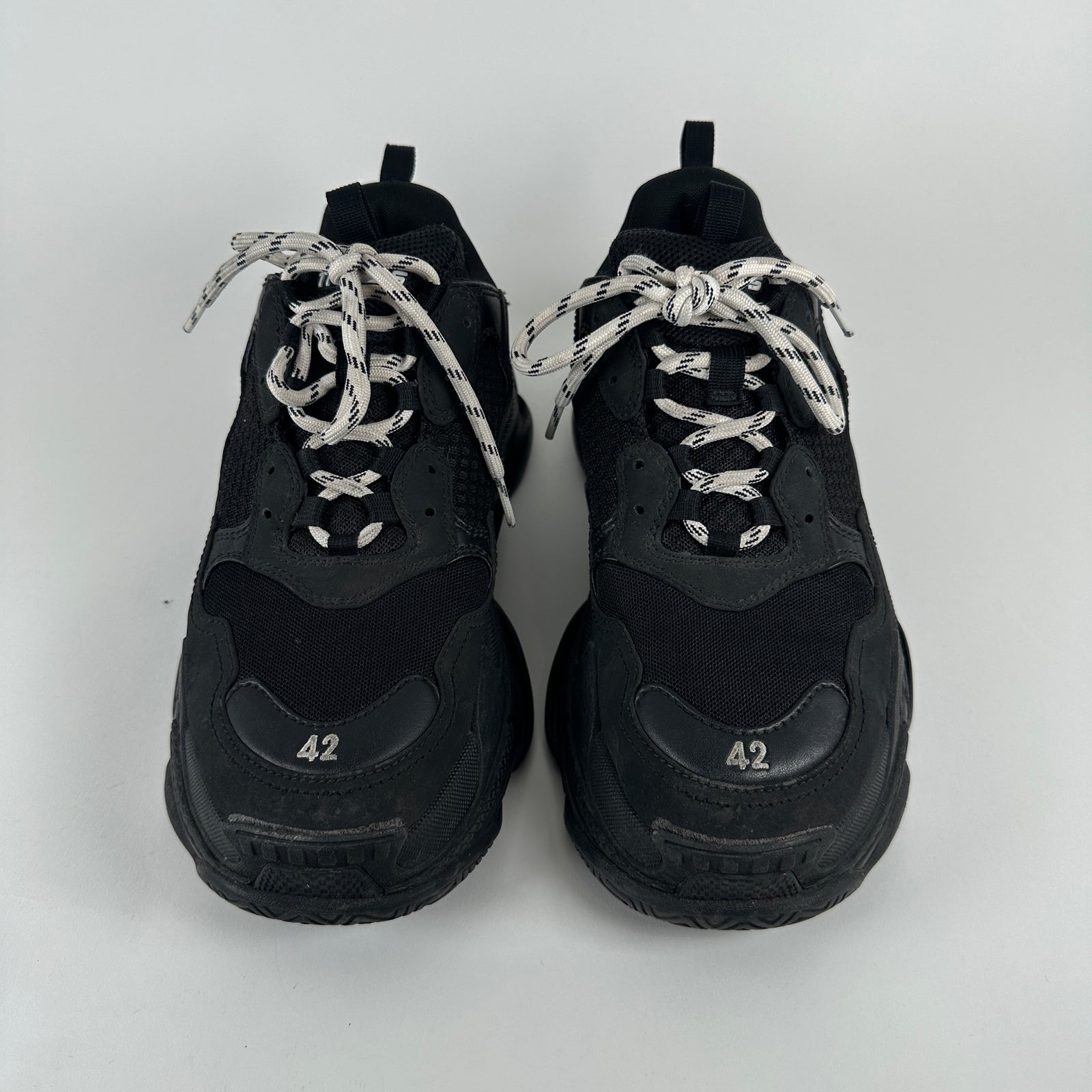Balenciaga Black/White Triple S Sneaker Size 42