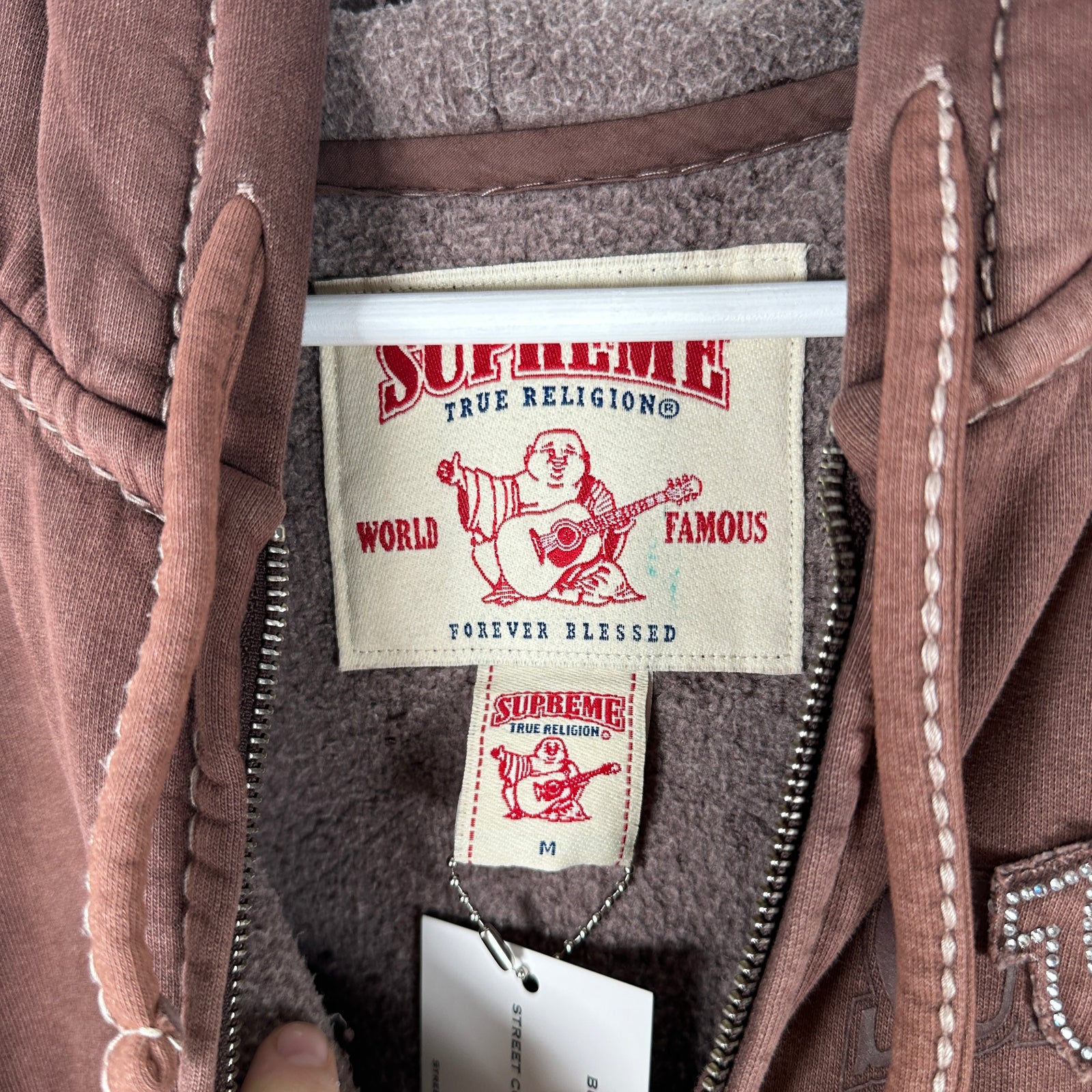 Supreme x True Religion Washed Burgundy Studded Logo Size M
