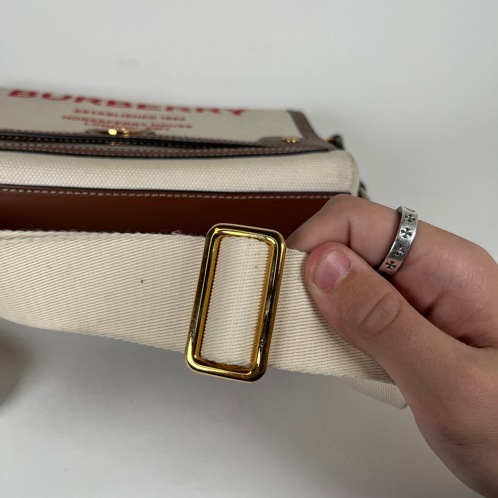 Burberry Horseferry Red Logo Canvas Crossbody Bag