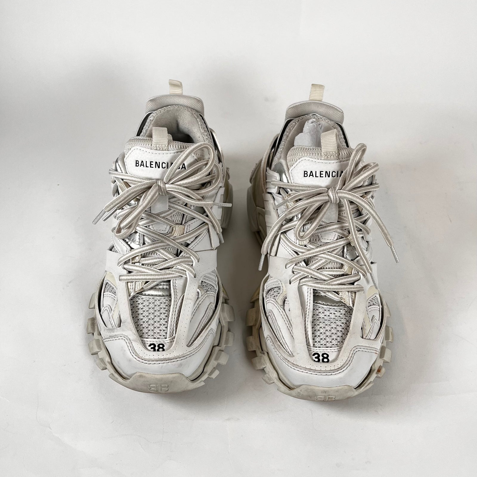 Balenciaga White Track Sneakers Size 38