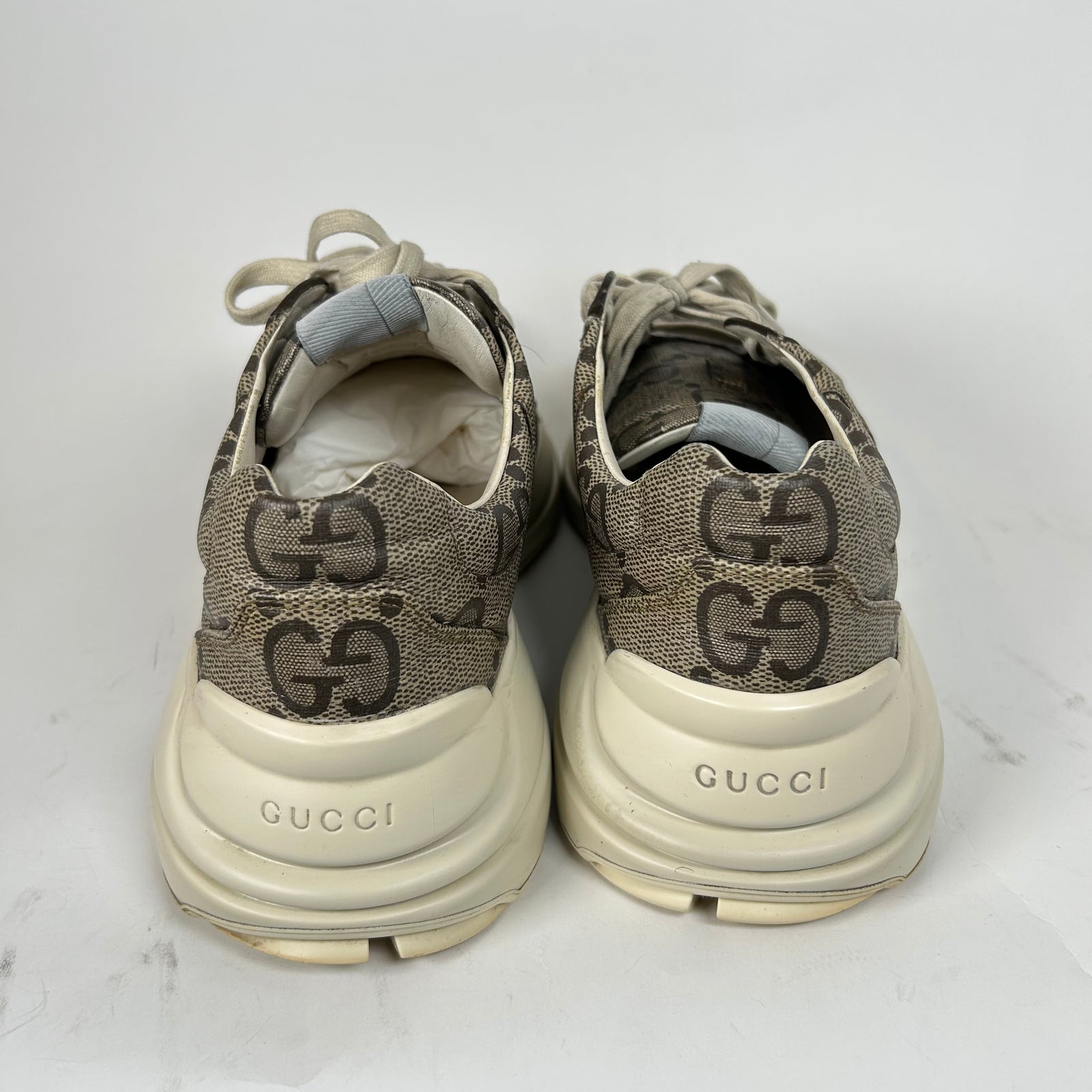 Gucci Beige Maxi GG Rhyton Sneaker Size GG 9.5