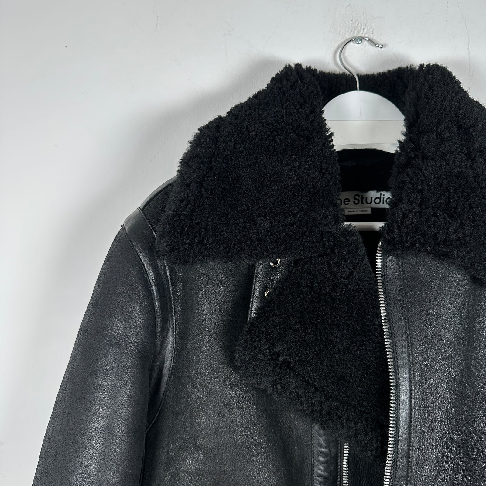 Acne Sherling Flight Jacket Size 48