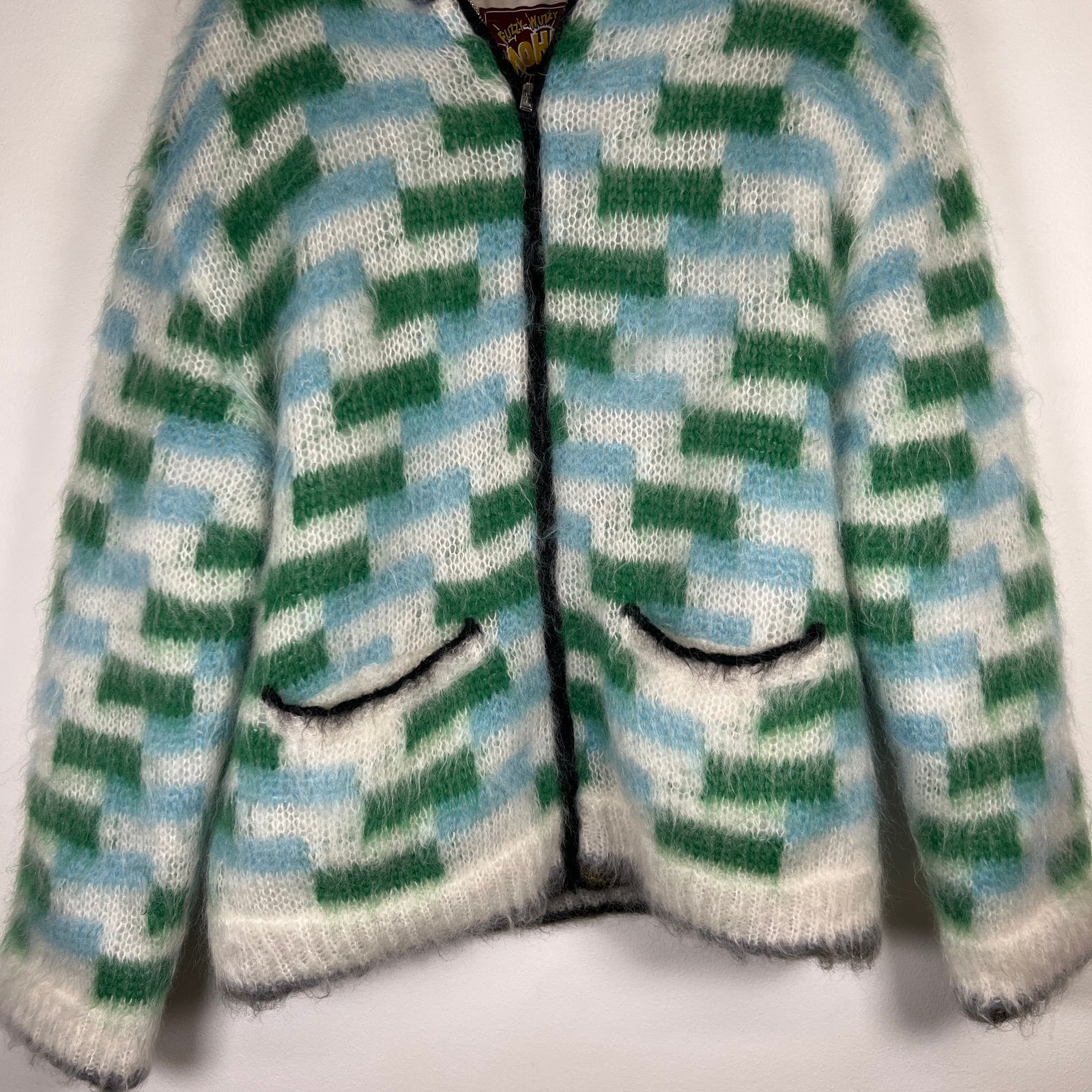 Marni Fuzzy Wuzzy Green/White Zip Up Size 48