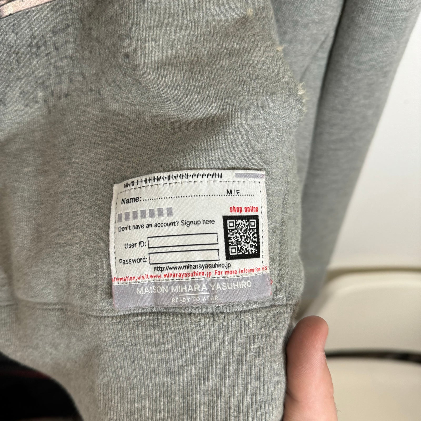 Maison Mihara Yasuhiro Trompe L'oeil Hoodie Size 46