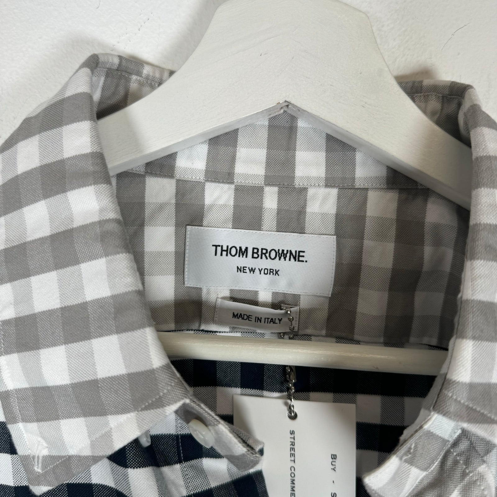 Thom Browne Grey/Navy Flannel Shirt Size 2