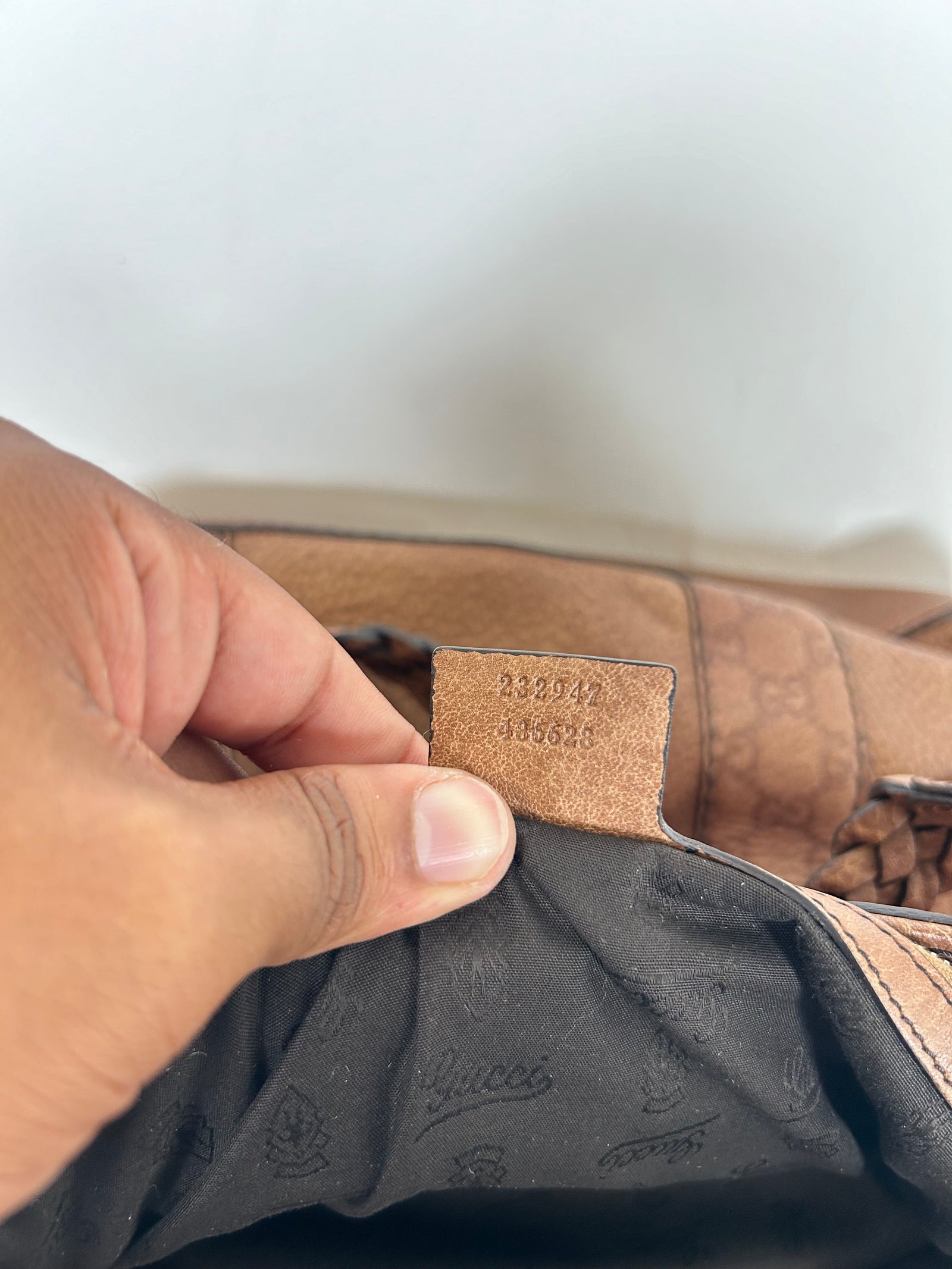 Gucci Brown Guccissma Bamboo Tote Bag