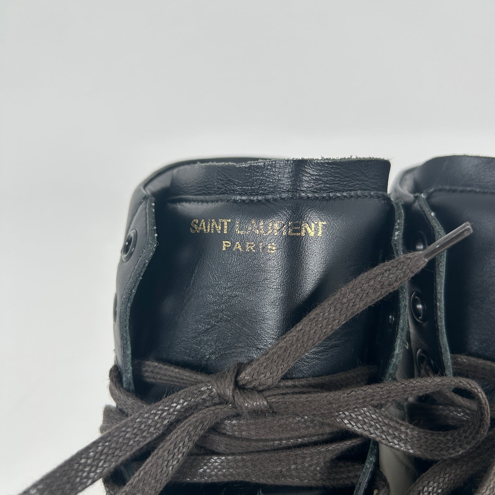 Saint Laurent Black/Red Metallic SL/10 Hightop Sneaker Size 7
