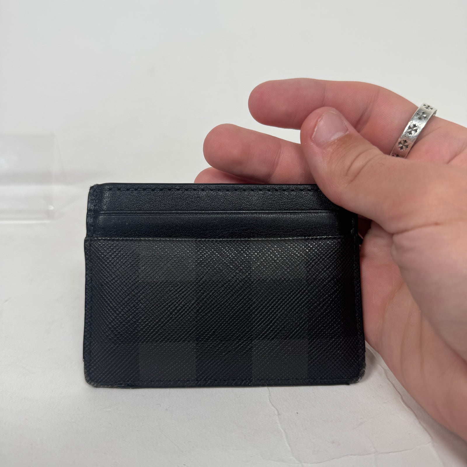 Burberry Black Sandon Check Card Holder