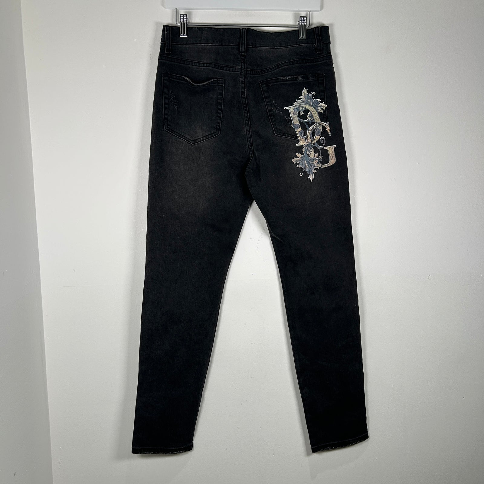 Dolce&Gabbana Floral Print Black Jeans Size 31