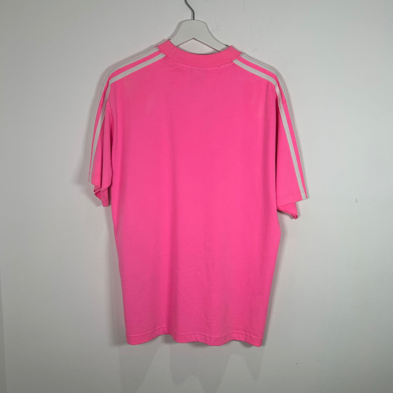 Balenciaga X Adidas 3-Stripe Pink T-Shirt Size S