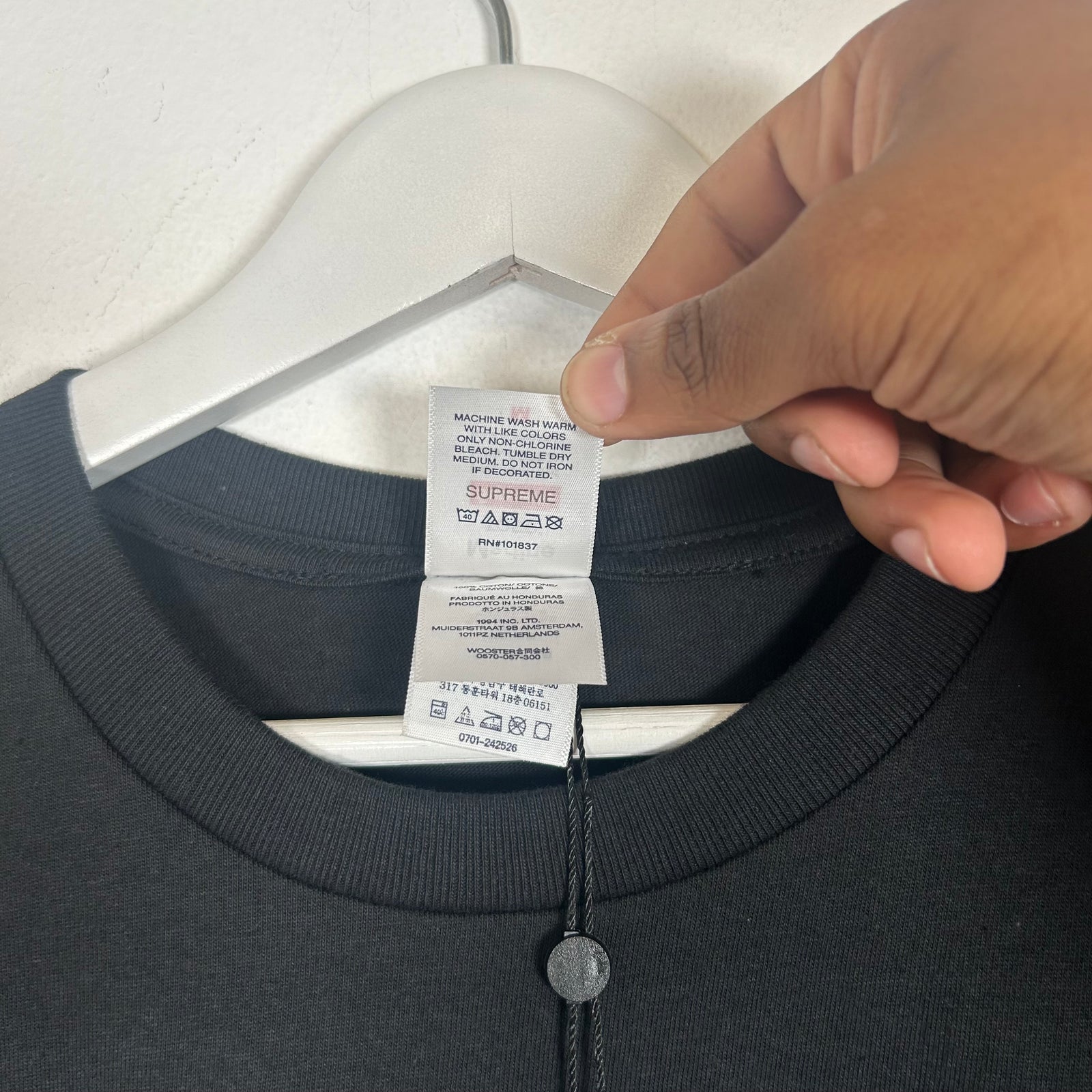 Supreme x Martine Rose Black Logo Tee Size M