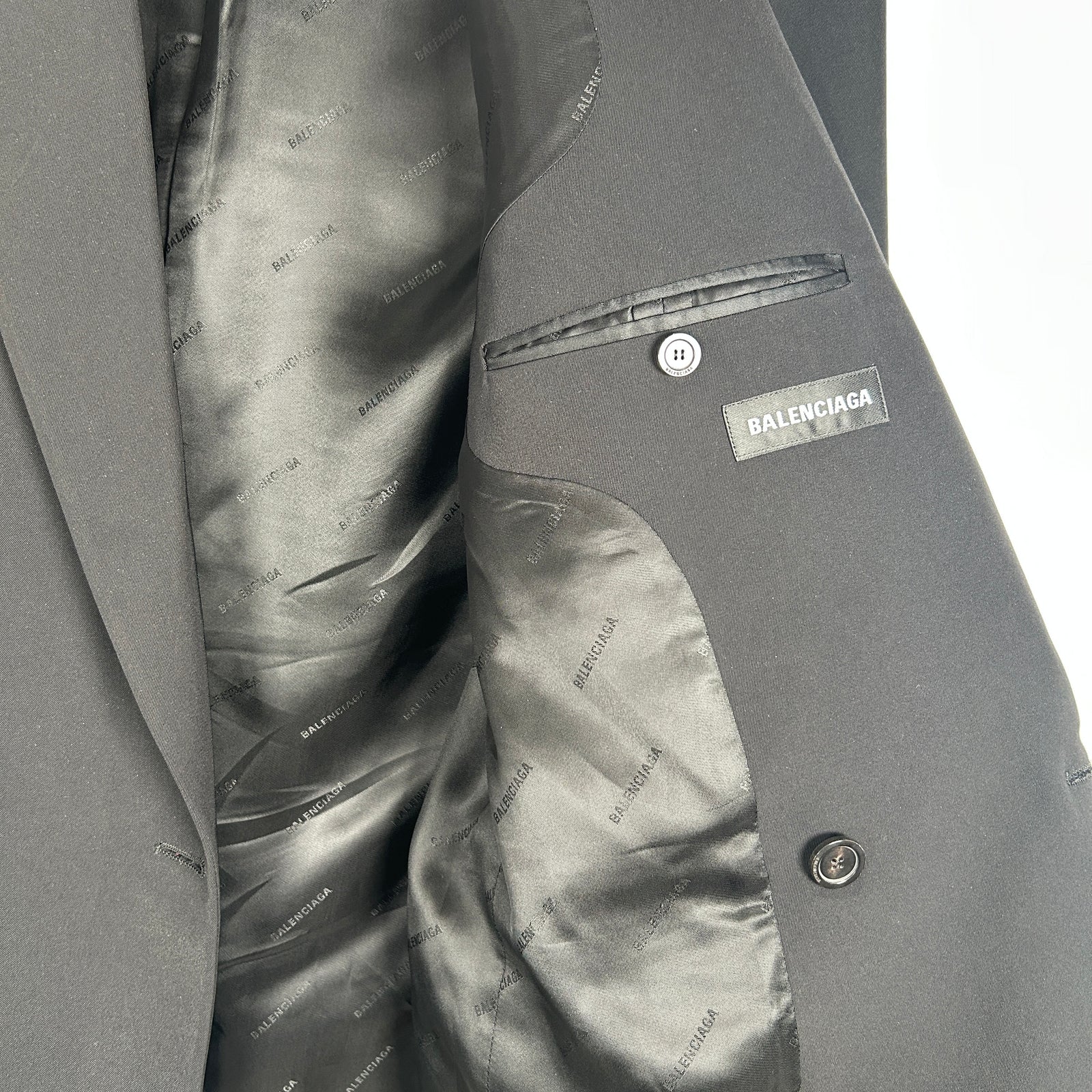 Balenciaga Tag Shoulder Suit Jacket Size 44
