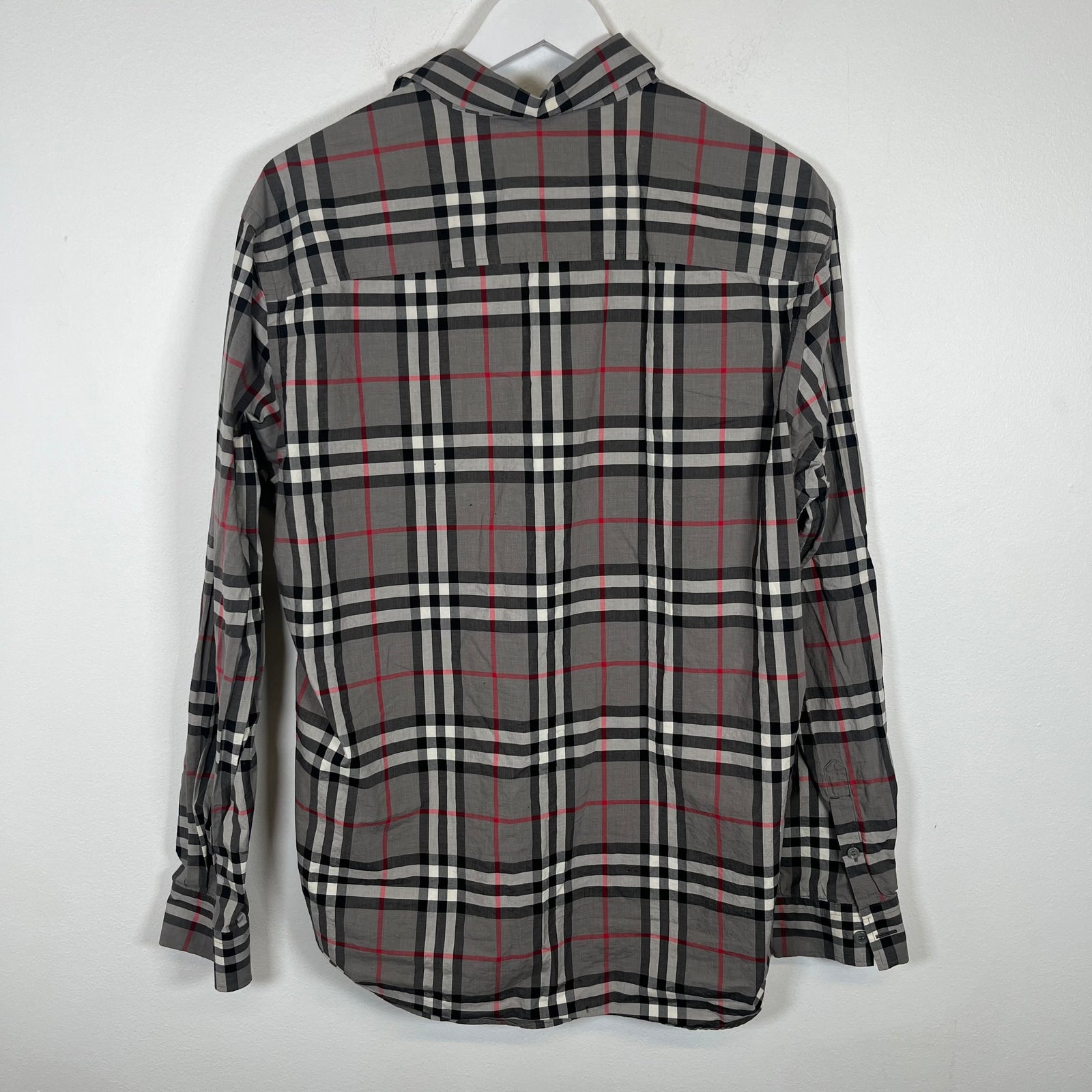 Burberry Grey Check LS Button Up Sz L