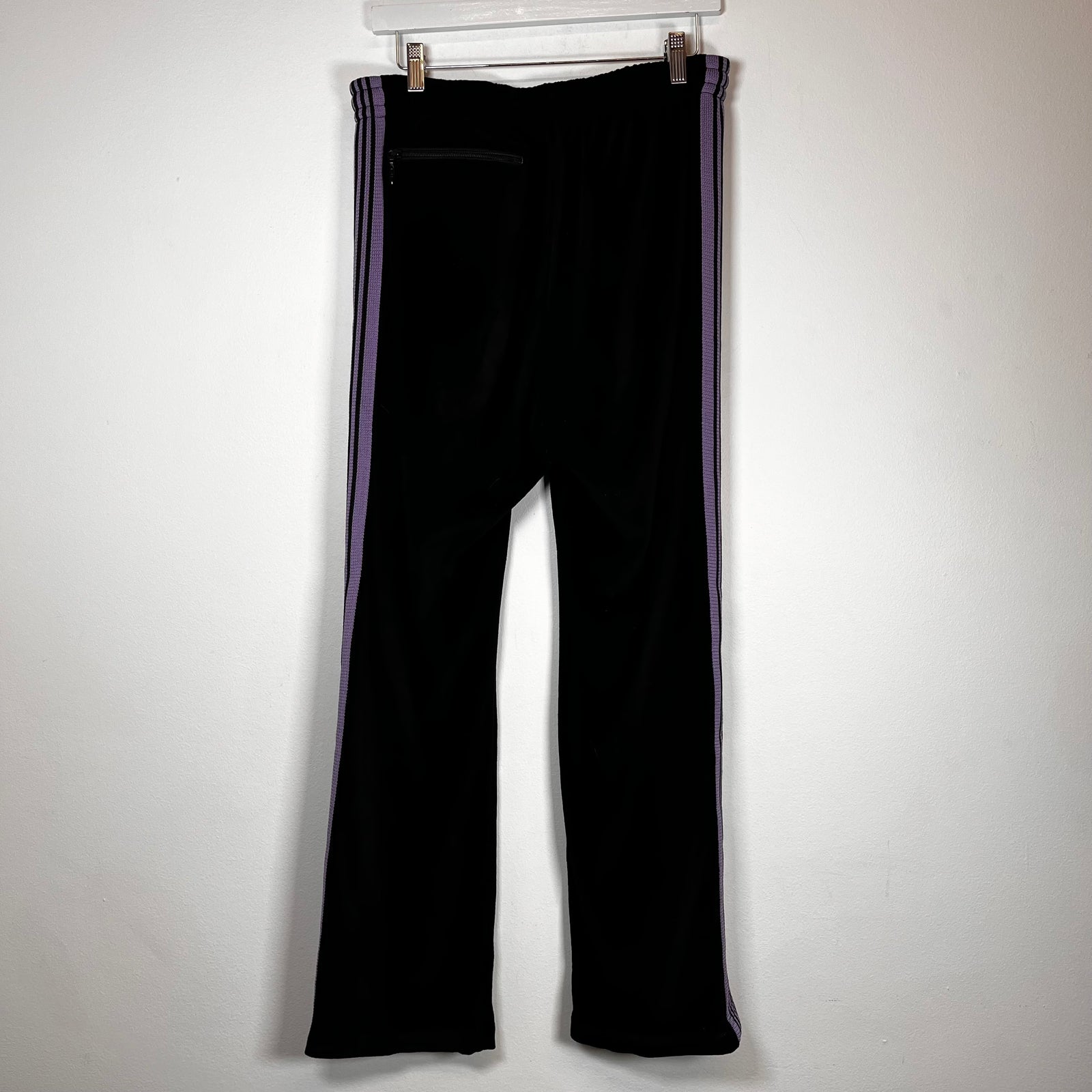 Needles Velour Black/Purp Narrow Track Pants Size M