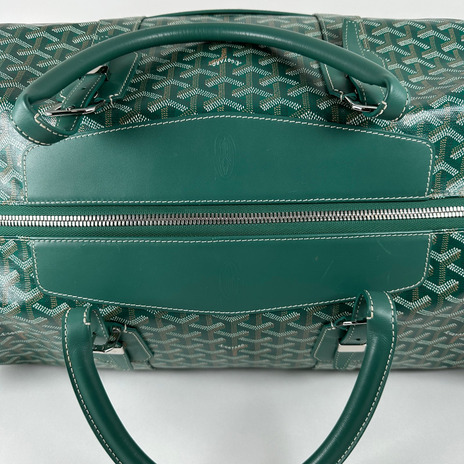 Goyard Goyardine Green Boeing 55 Travel Duffle Bag