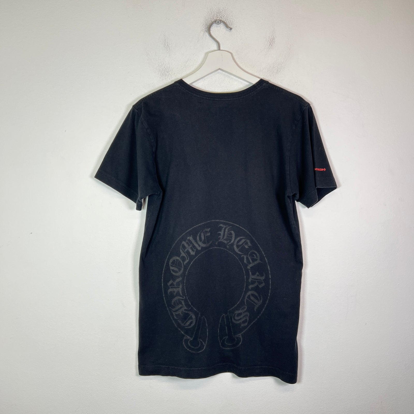 Chrome Hearts Black/Red Vintage Horseshoe Logo Pocket T-Shirt Size M
