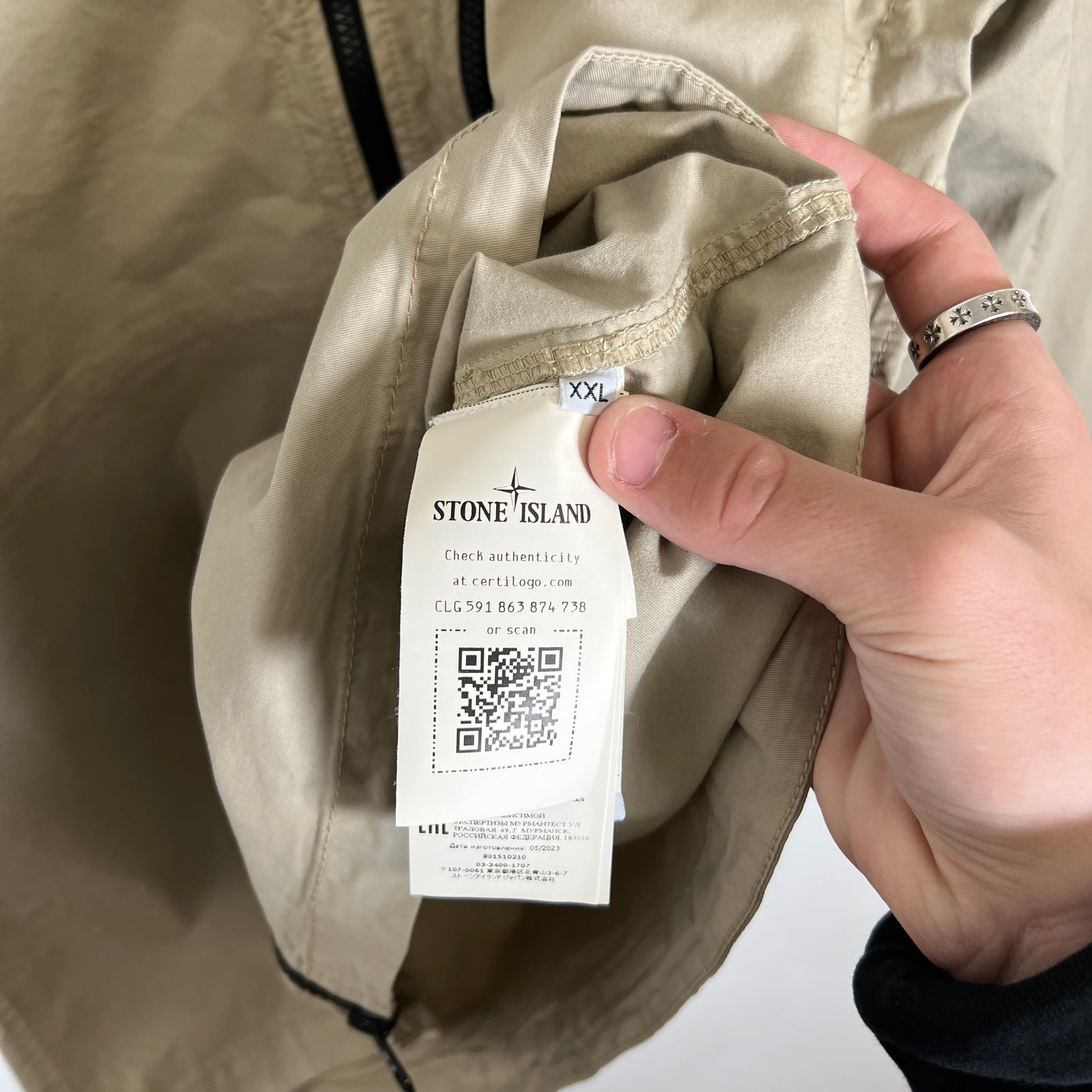 Stone Island Khaki Shirt Size 2XL