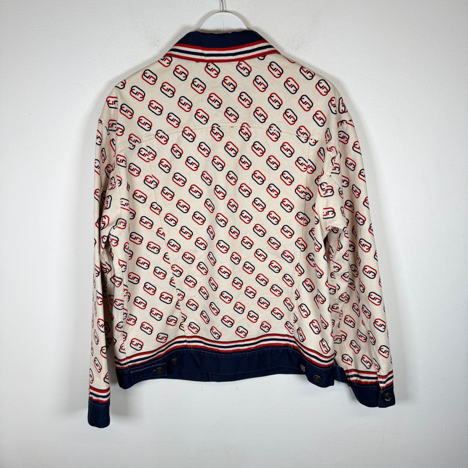 Gucci Interlocking G Logo Printed Trucker Jacket Size 46