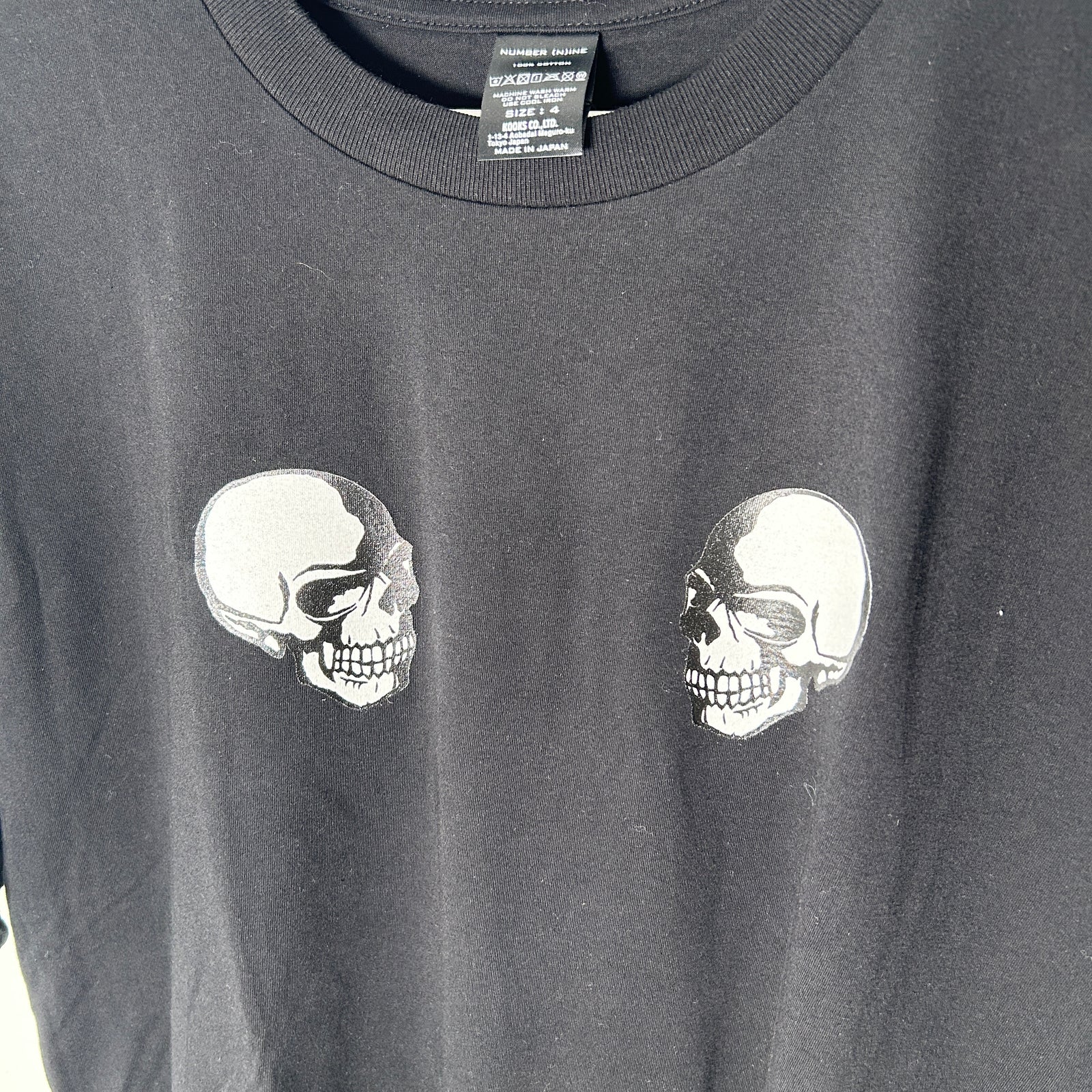 Number (N)ine Black Double Skull T-Shirt Size 4