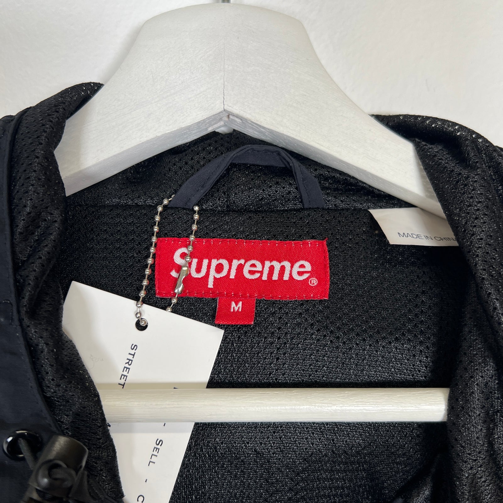 Supreme Black Stitch Logo Windbreaker Size M